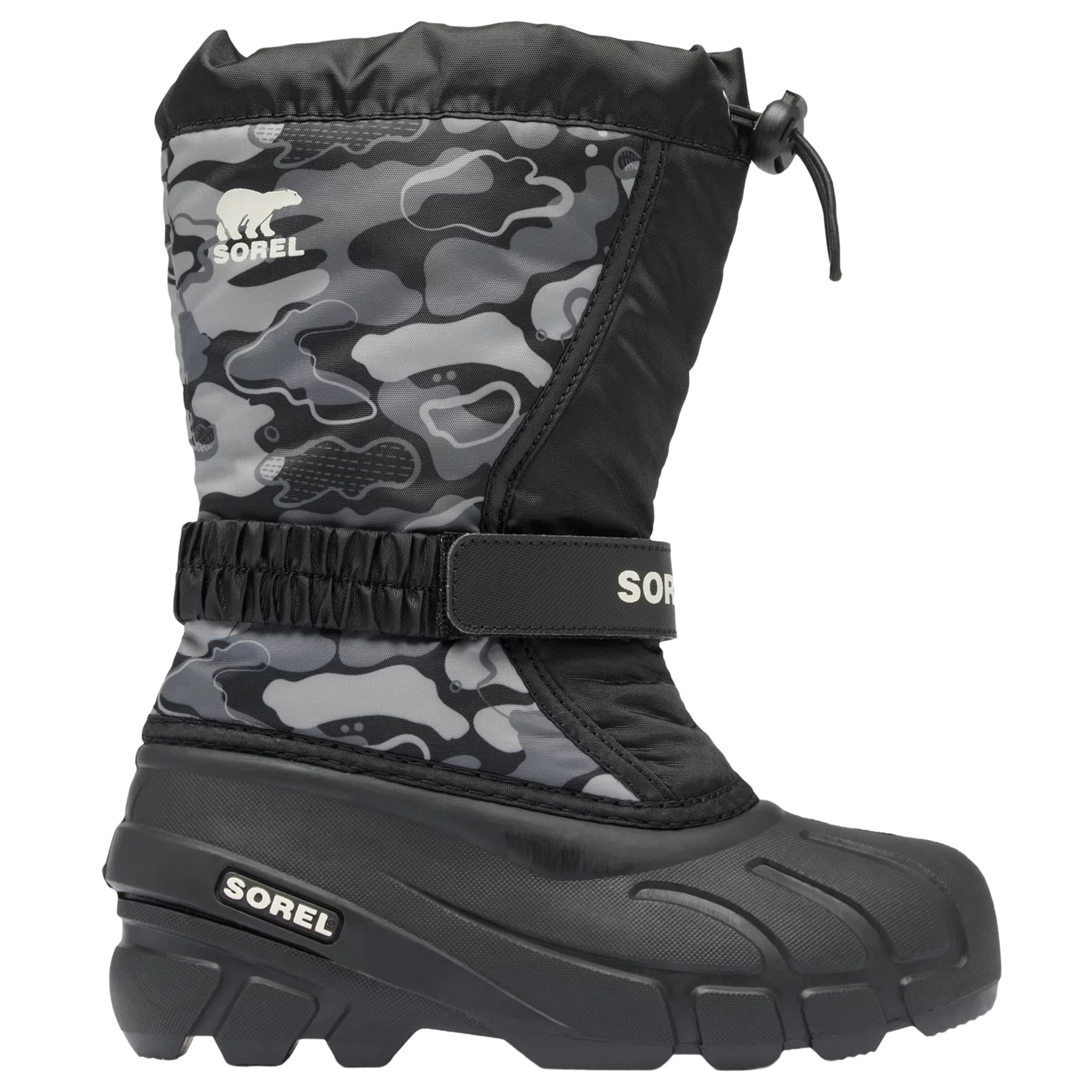 Dětské sněhové boty Sorel Flurry Print Youth Boot - Black/Quarry