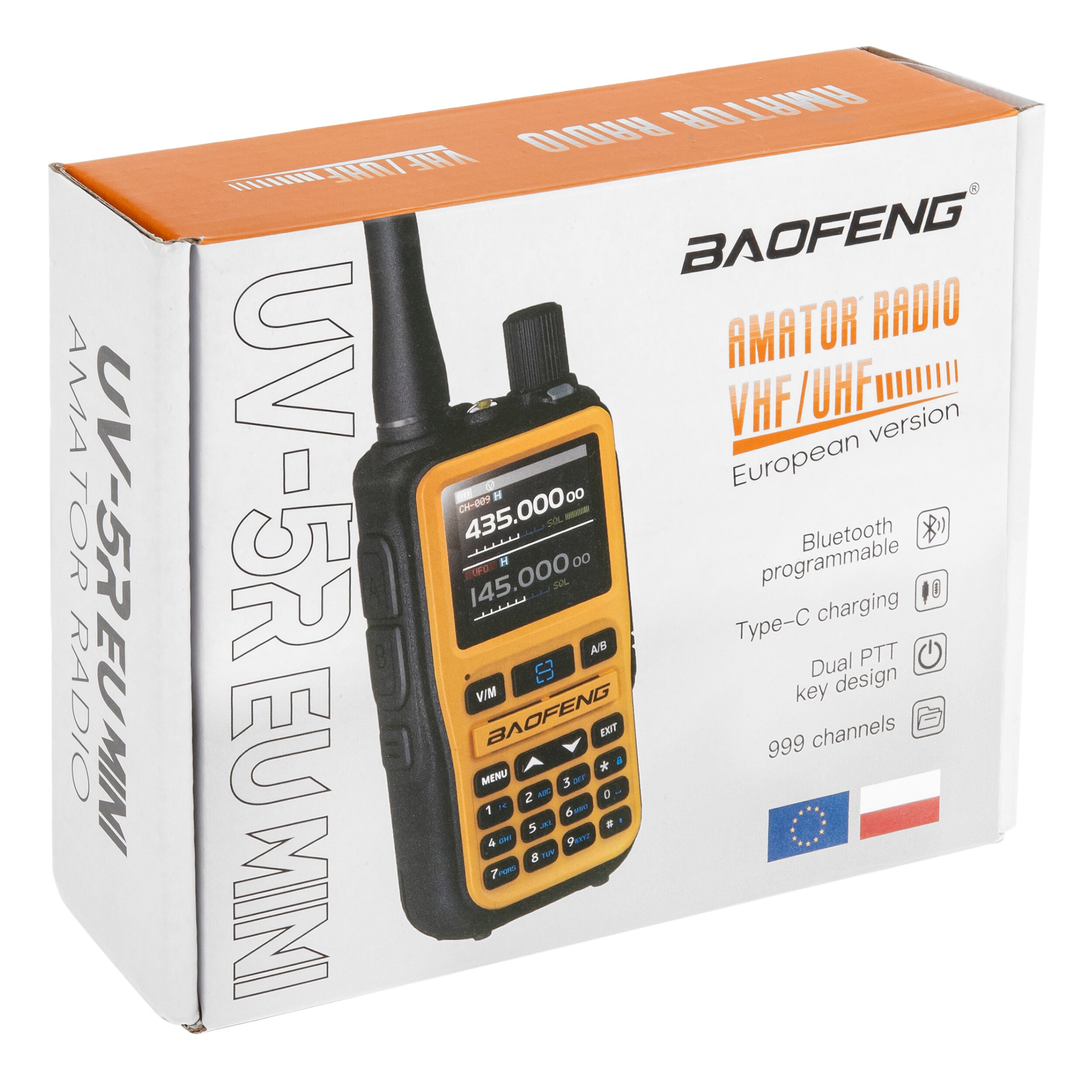 Vysílačka Baofeng UV-5R EU Mini 1600 mAh - Orange