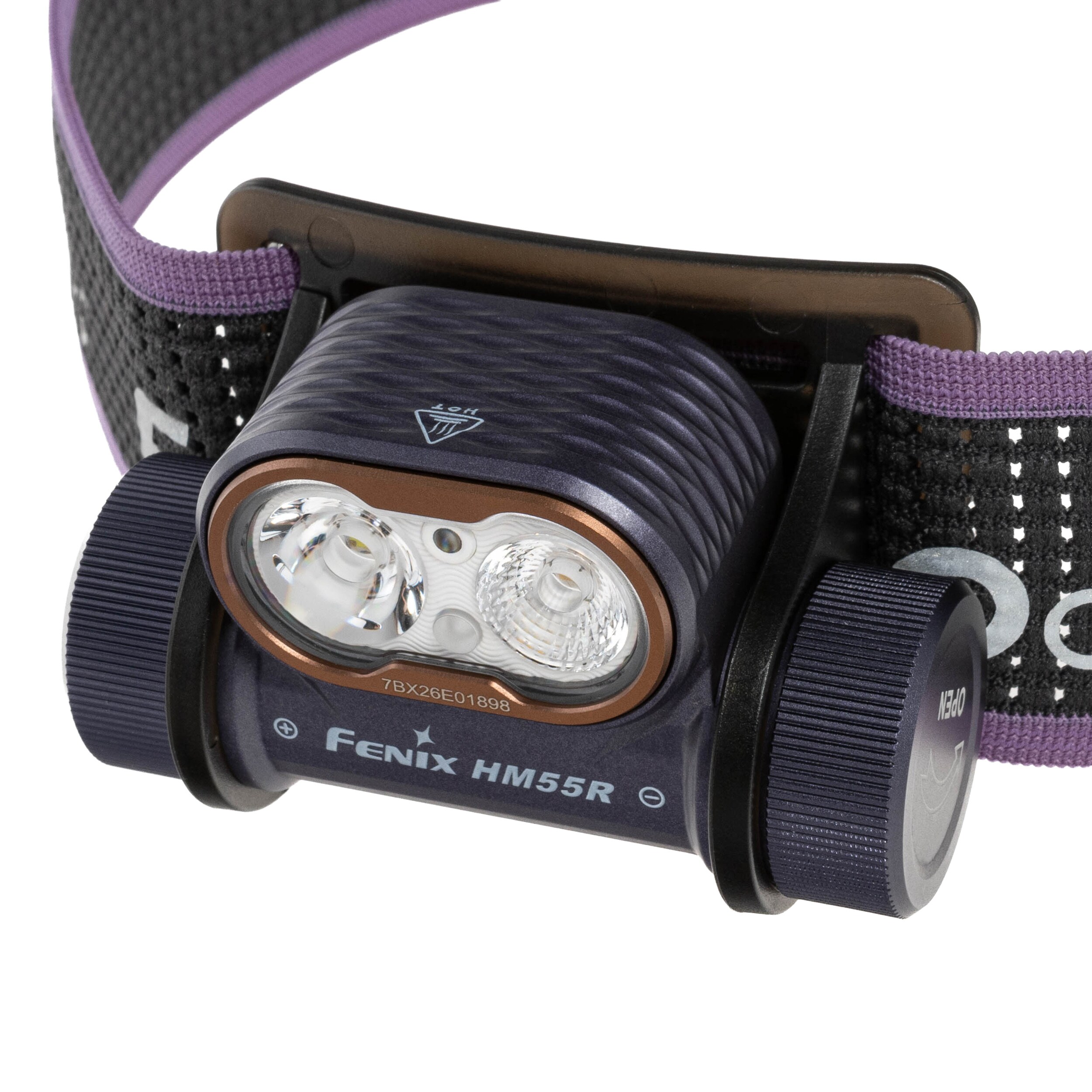 Svítilna čelová Fenix HM55R Dark Purple - 1200 lumenů