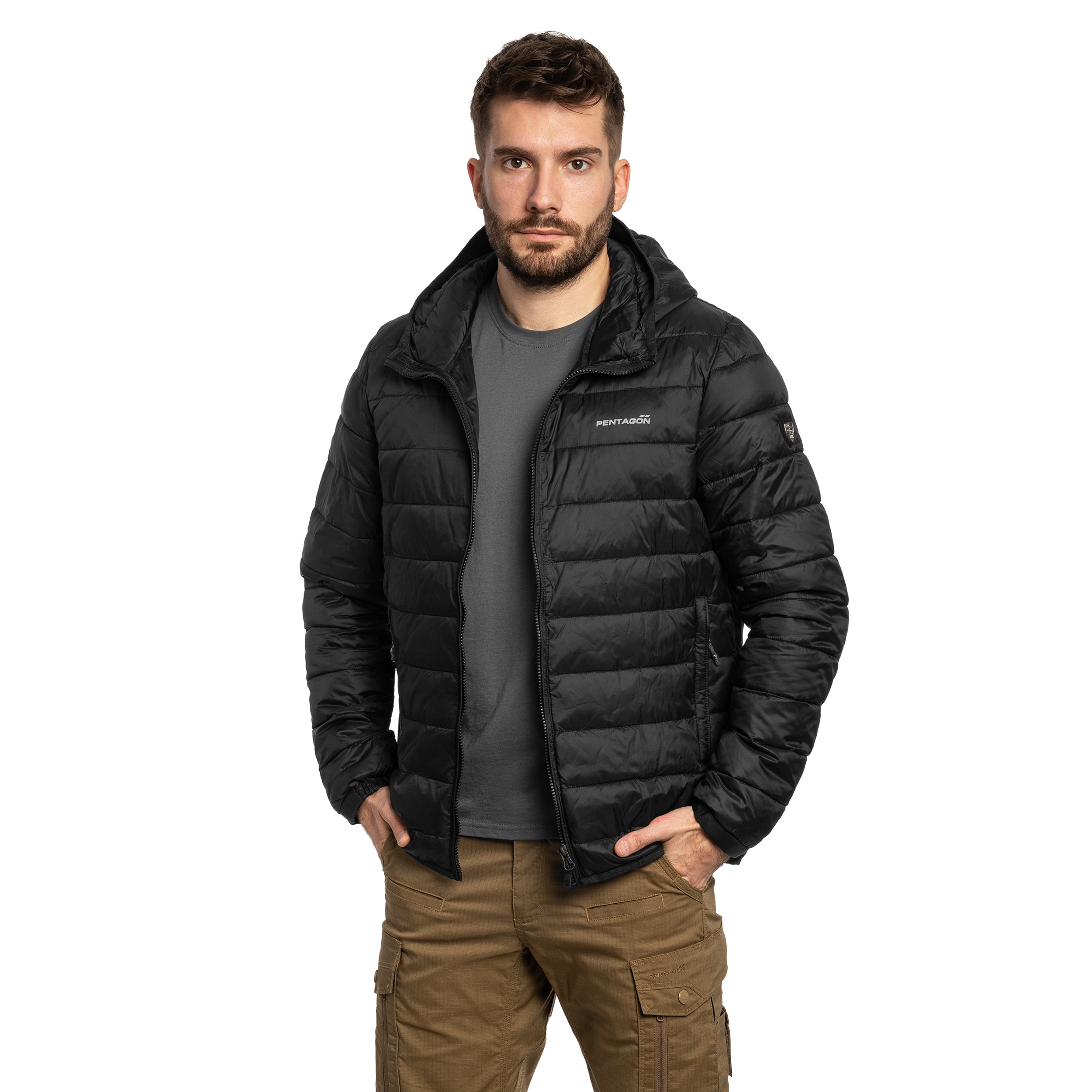 Bunda Pentagon Aurora 2.0 Puffer Hooded - Black