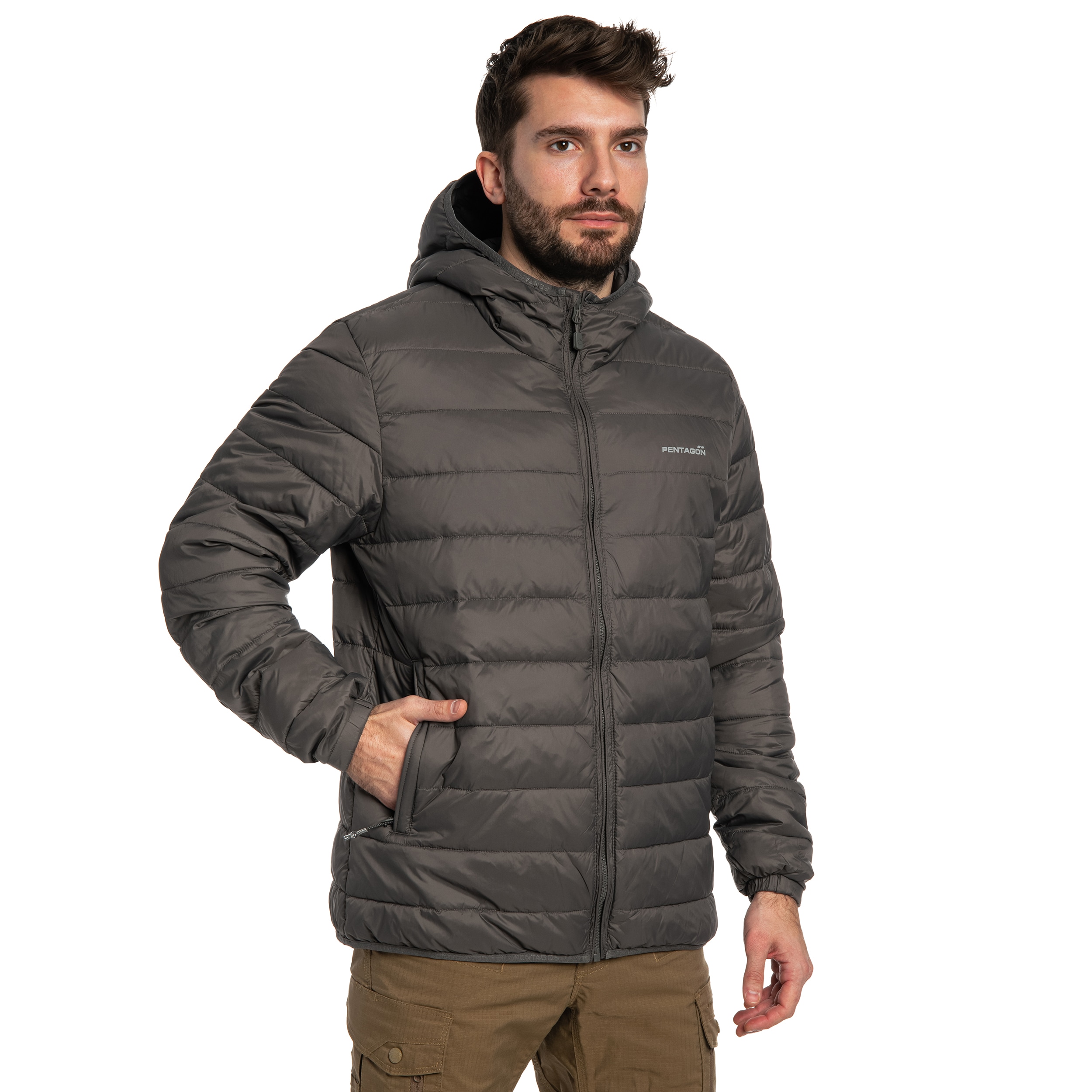 Bunda Pentagon Aurora 2.0 Puffer Hooded - Cinder Grey