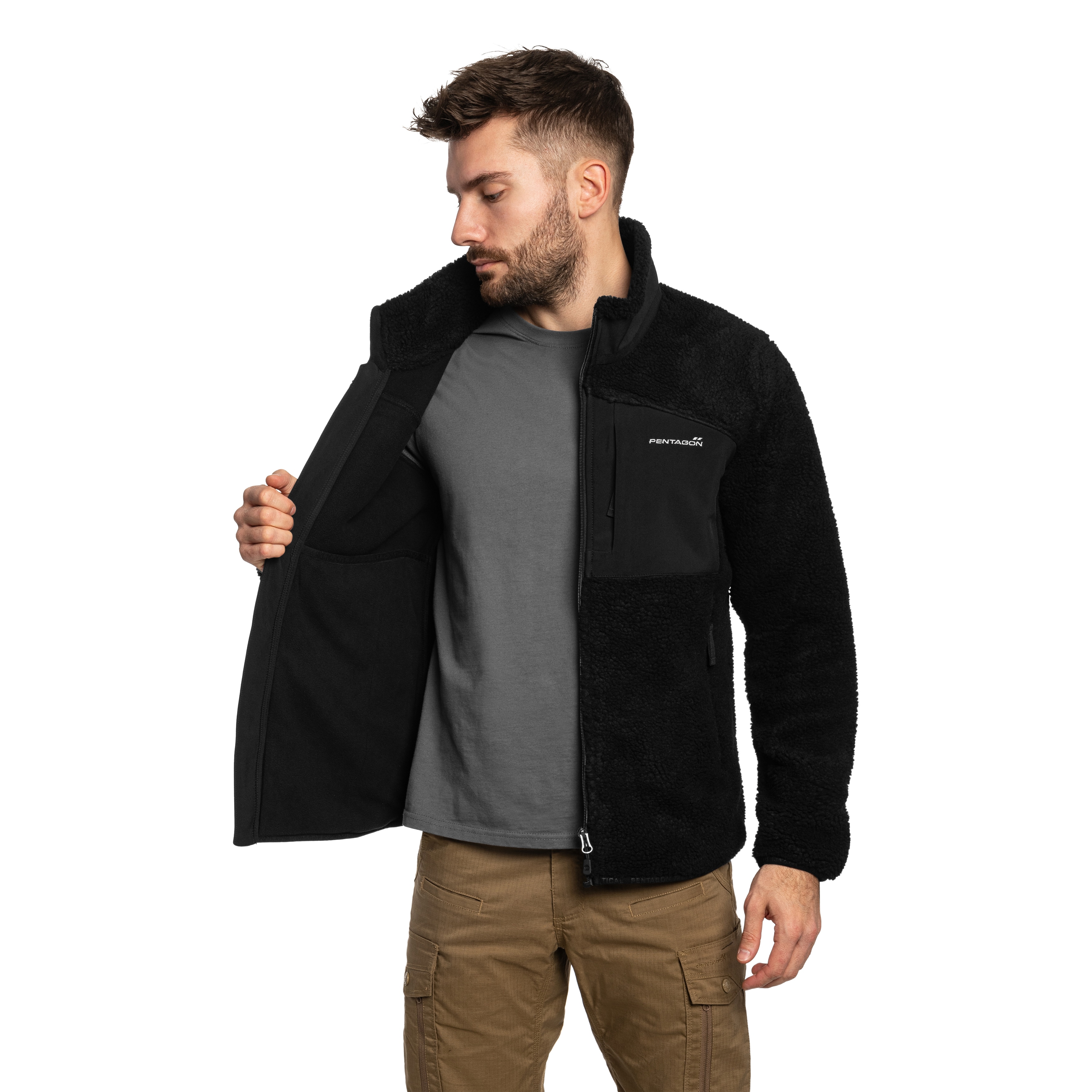 Fleesová mikina Pentagon Summit Sherpa Fleece – Black
