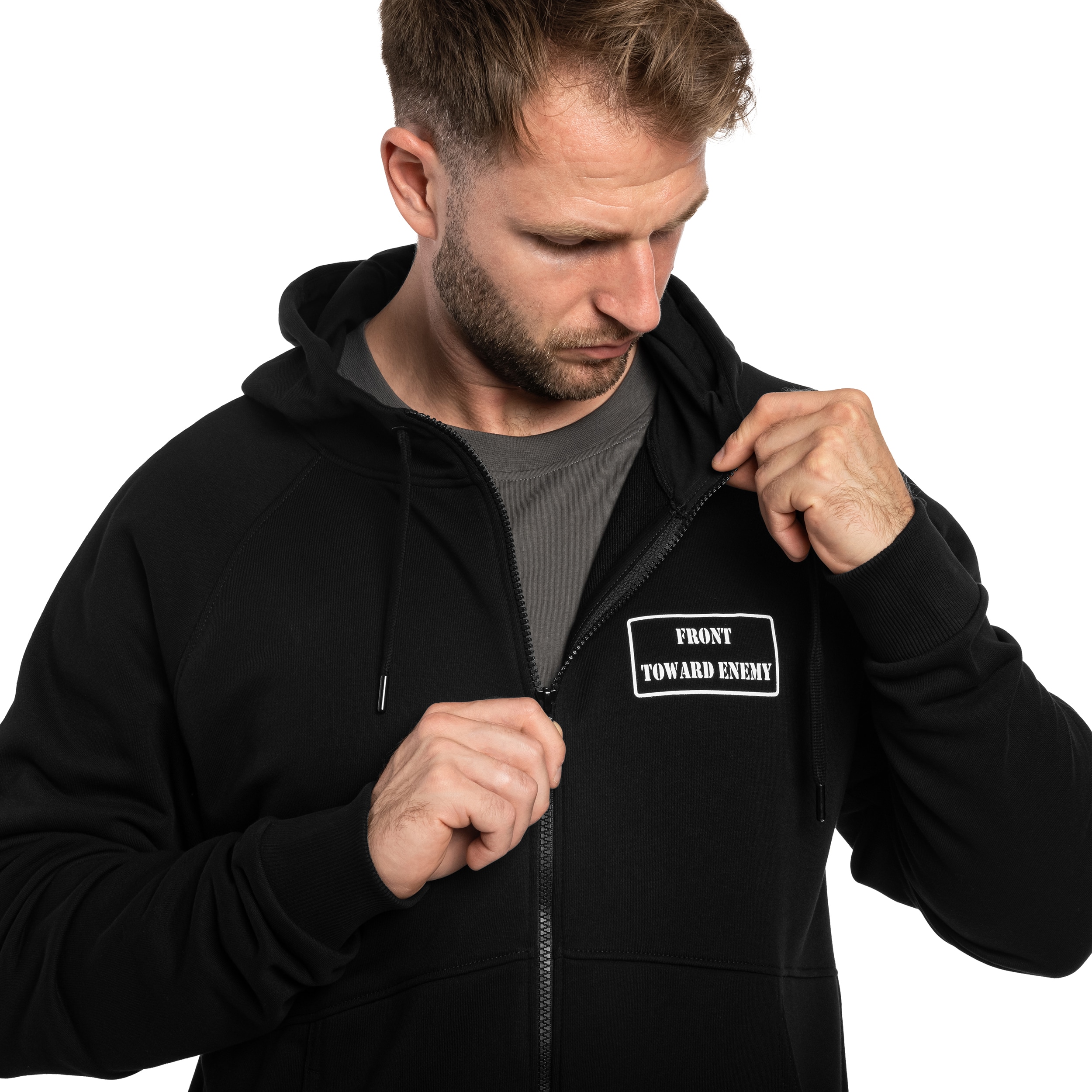 Mikina Helikon-Tex Front Toward Enemy Hoodie - Black