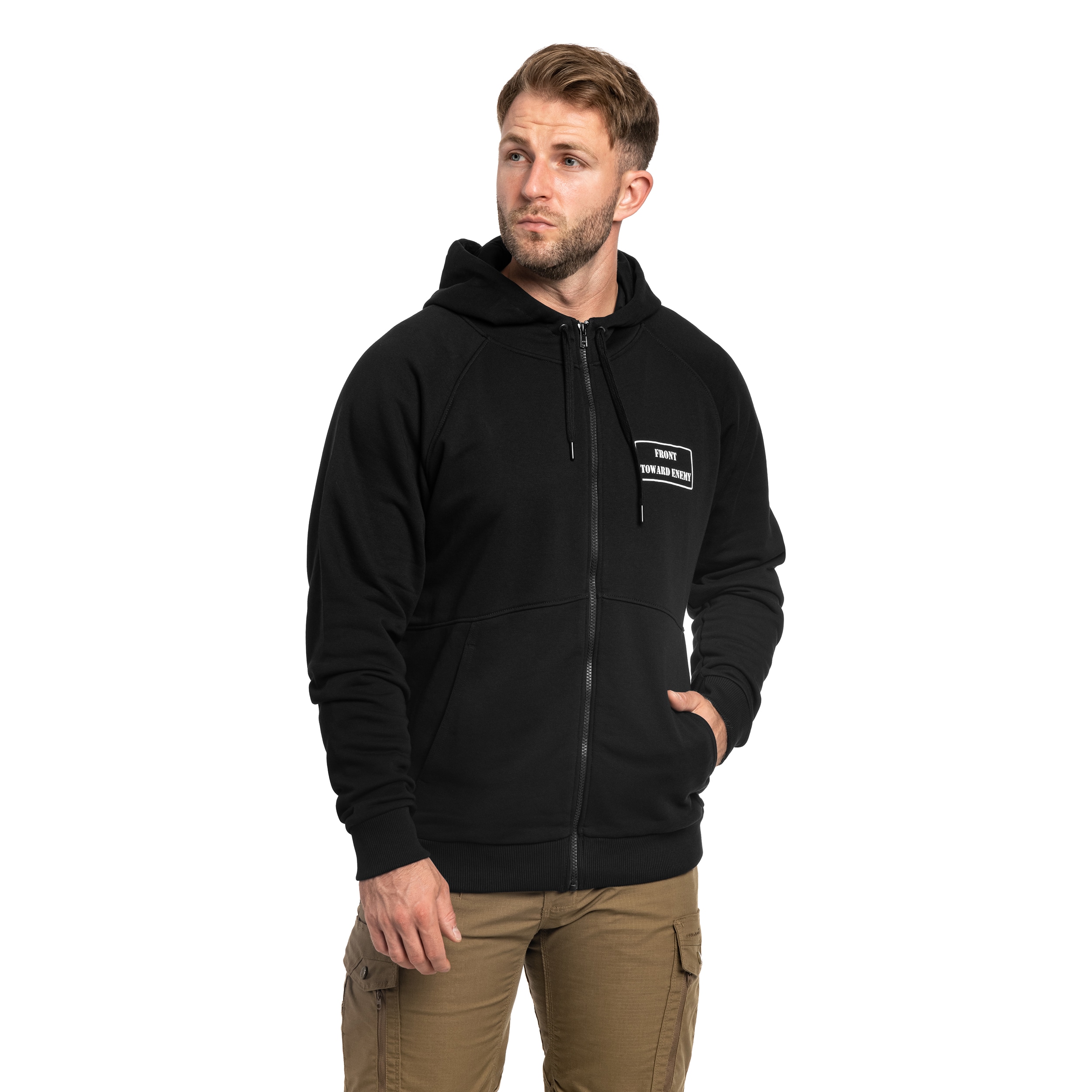 Mikina Helikon-Tex Front Toward Enemy Hoodie - Black