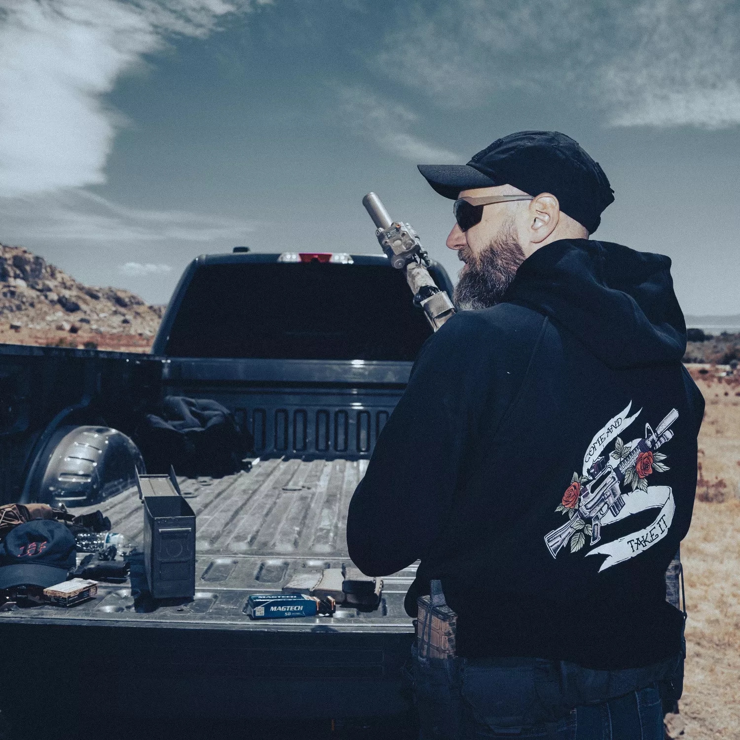 Mikina Helikon-Tex Full-Zip Come And Take It Hoodie - Black