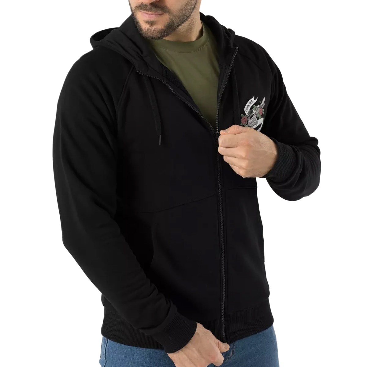 Mikina Helikon-Tex Full-Zip Come And Take It Hoodie - Black