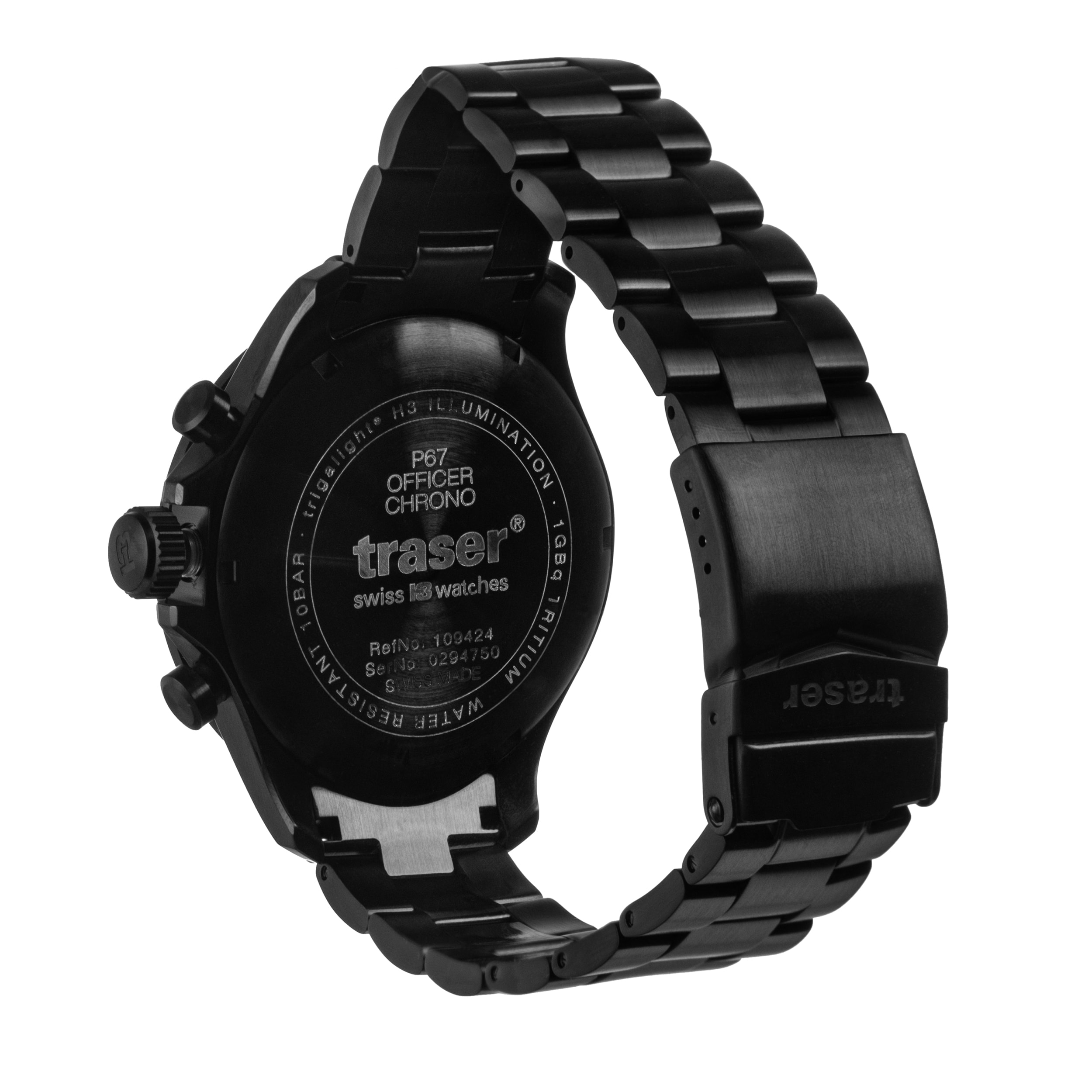 Hodinky Traser P67 Officer Pro Chronograph SS - Black