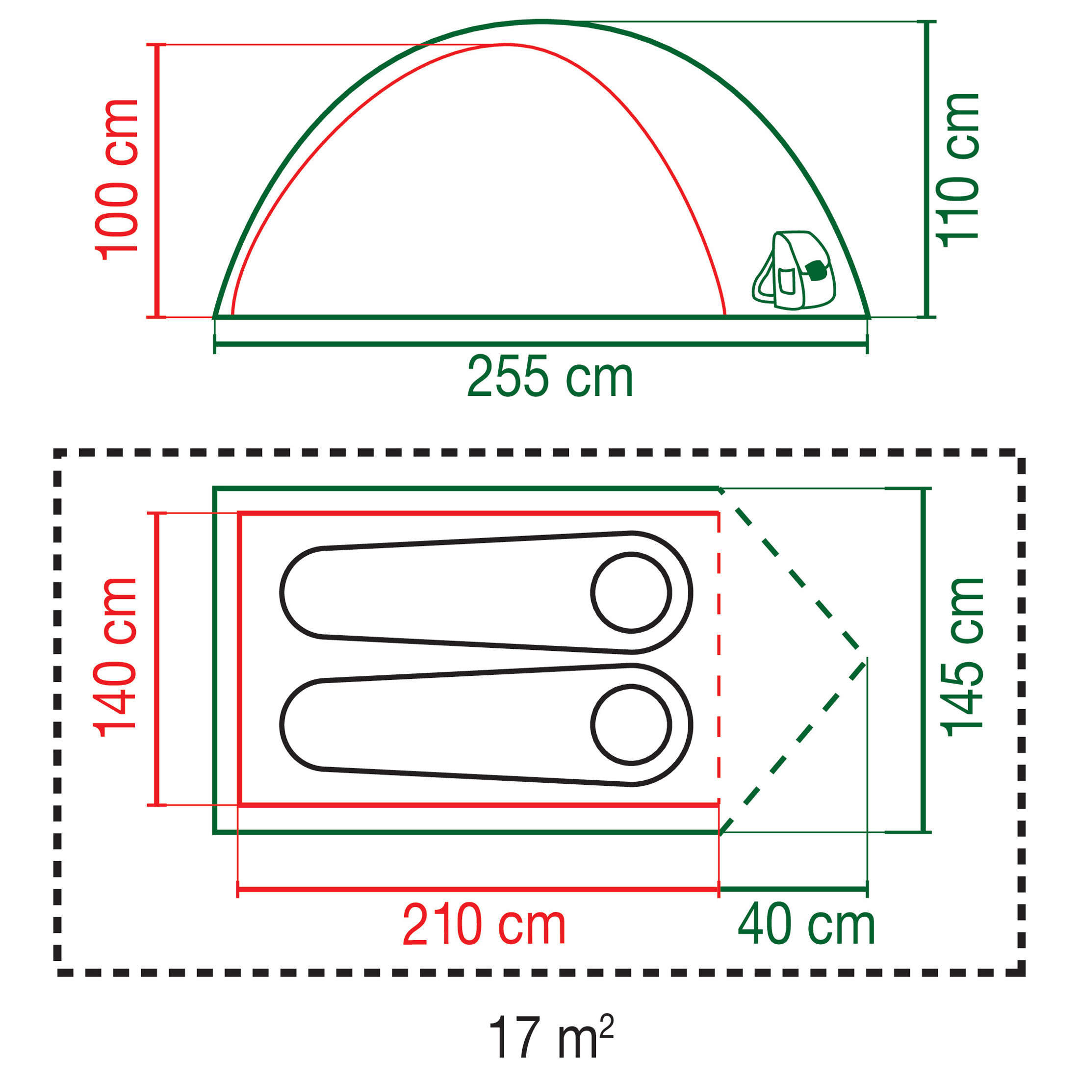 2-osobový stan Coleman Darwin 2 Plus BlackOut
