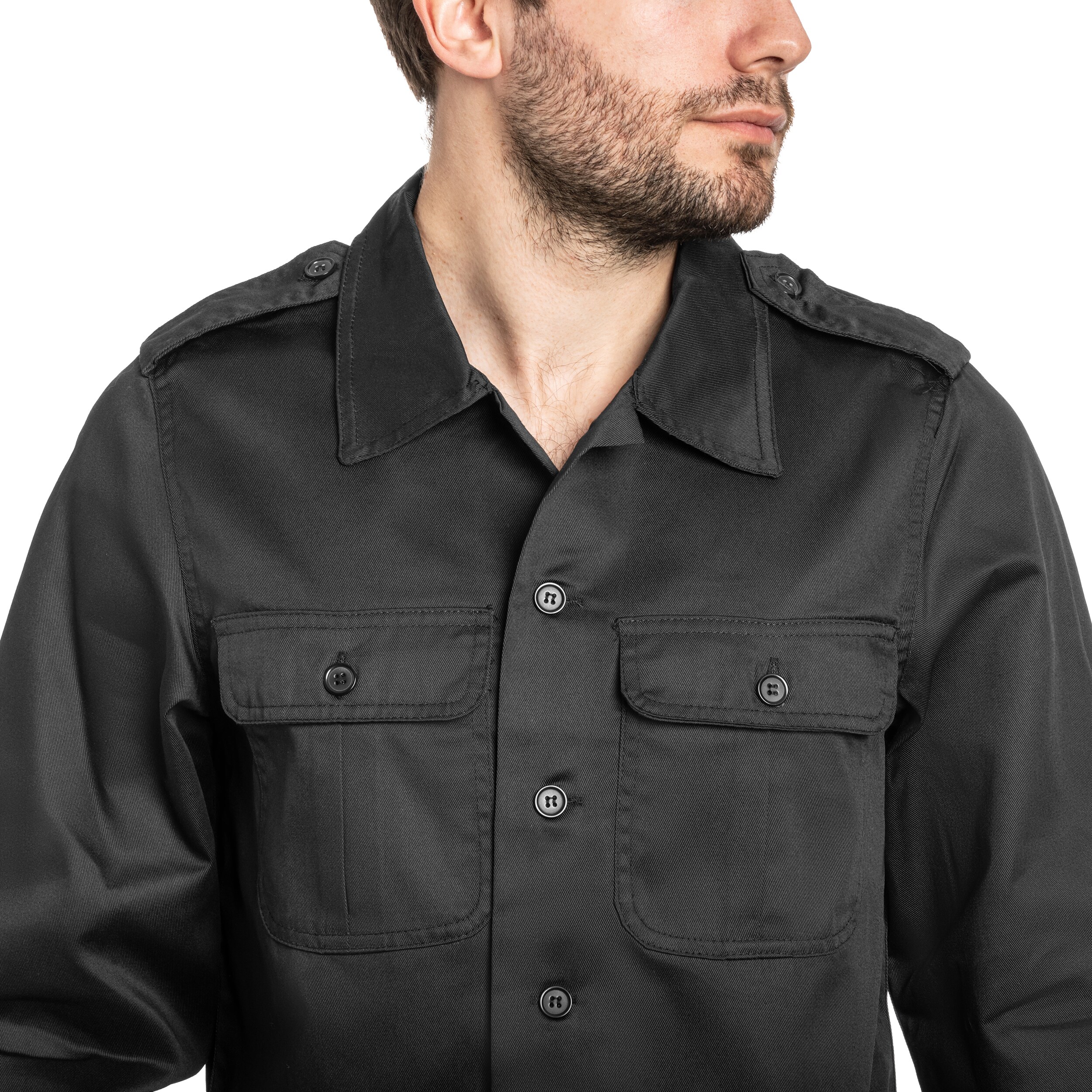 Košile Brandit US Hemd Long Sleeve - Black