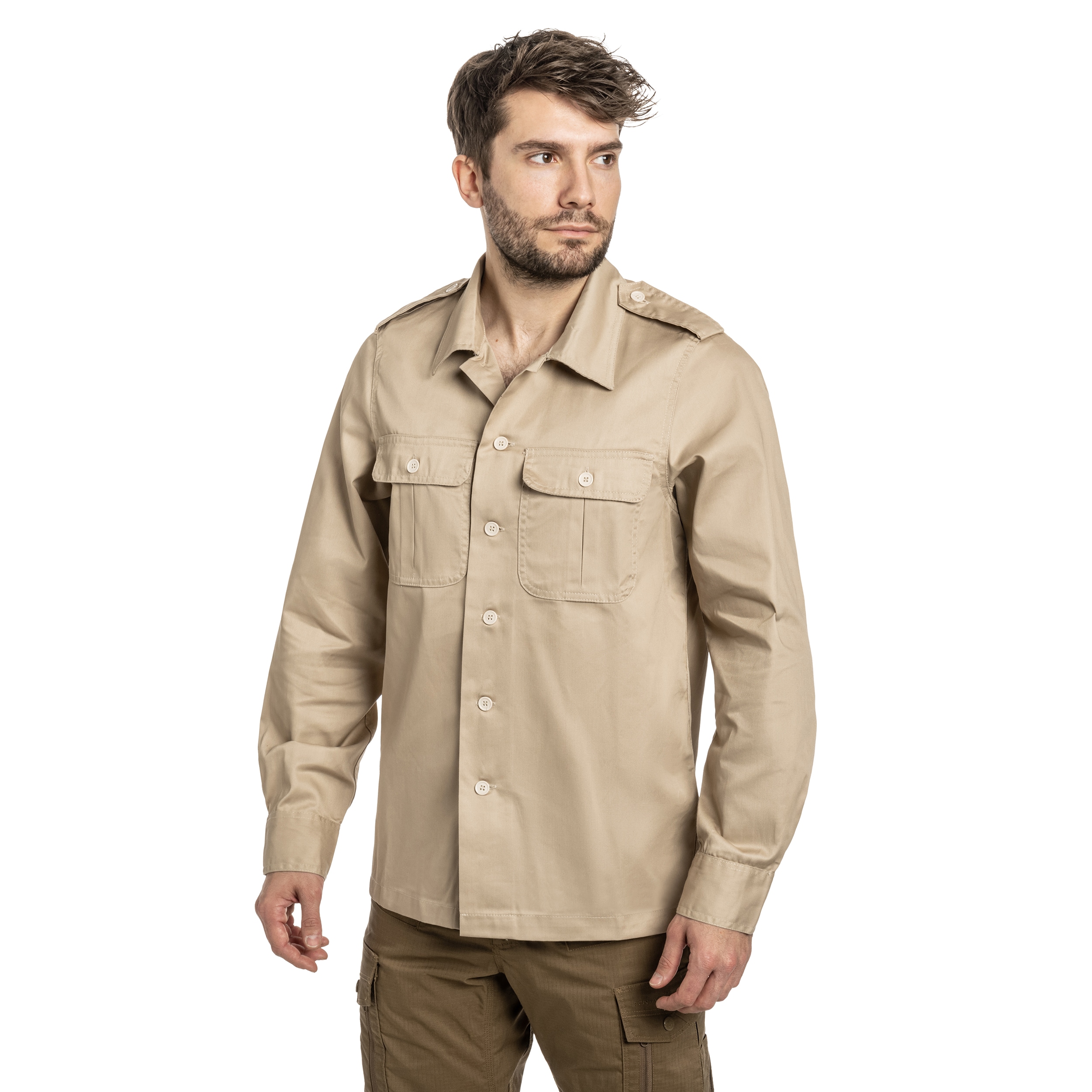 Košile Brandit US Hemd Long Sleeve - Beige