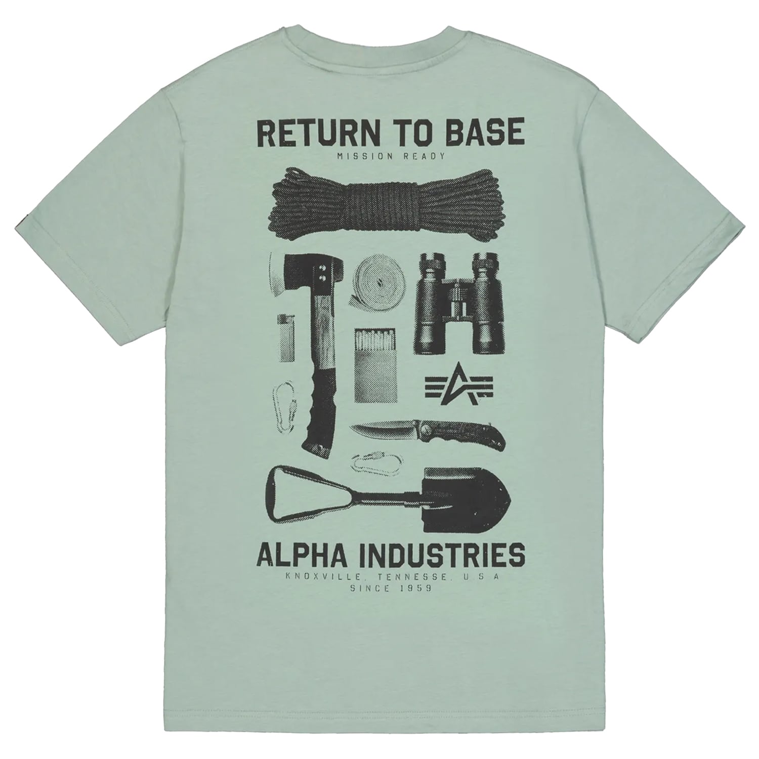 Tričko T-shirt Alpha Industries Return to Base - Frost Green