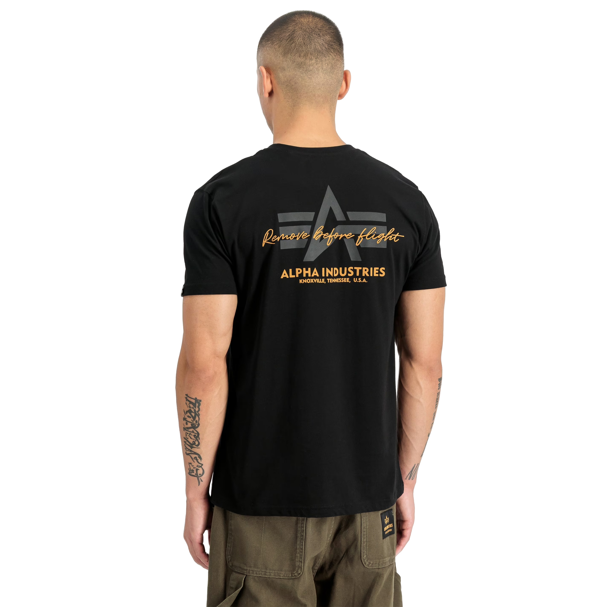 Tričko T-shirt Alpha Industries Tonal Logo Print - Black