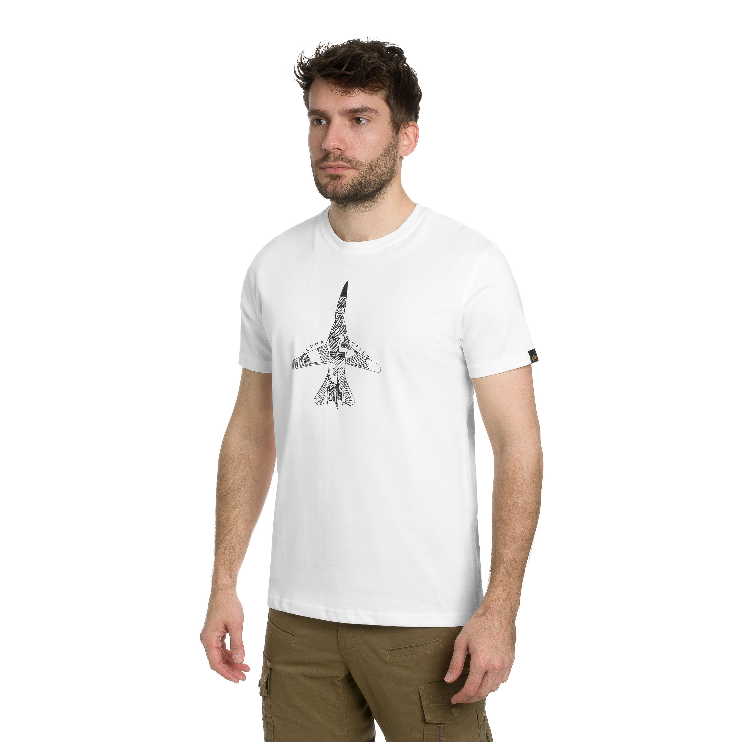 Tričko T-Shirt Alpha Industries Air Force Sketch - White
