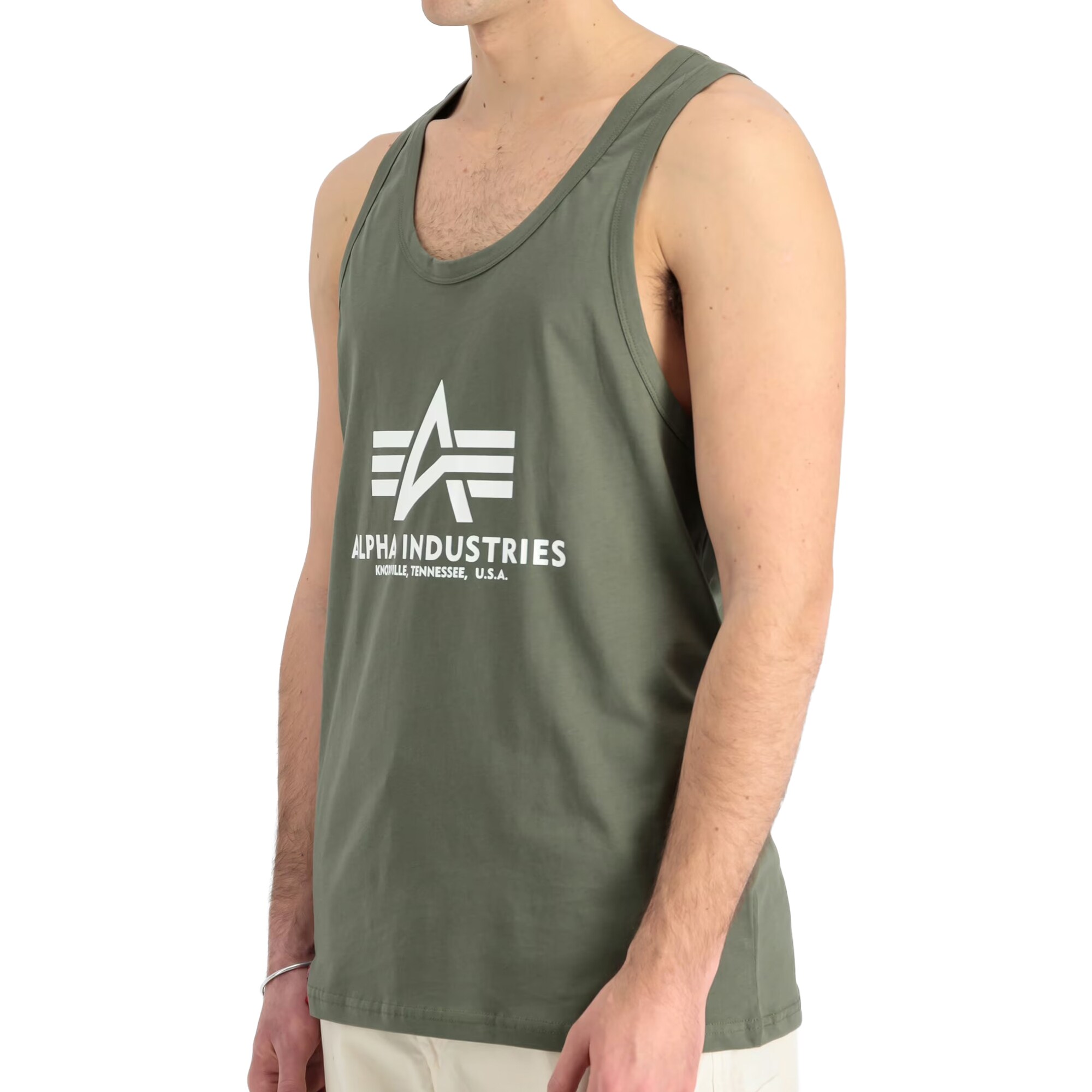 Tričko Tank Top Alpha Industries Basic BB Big Logo - Dark Olive