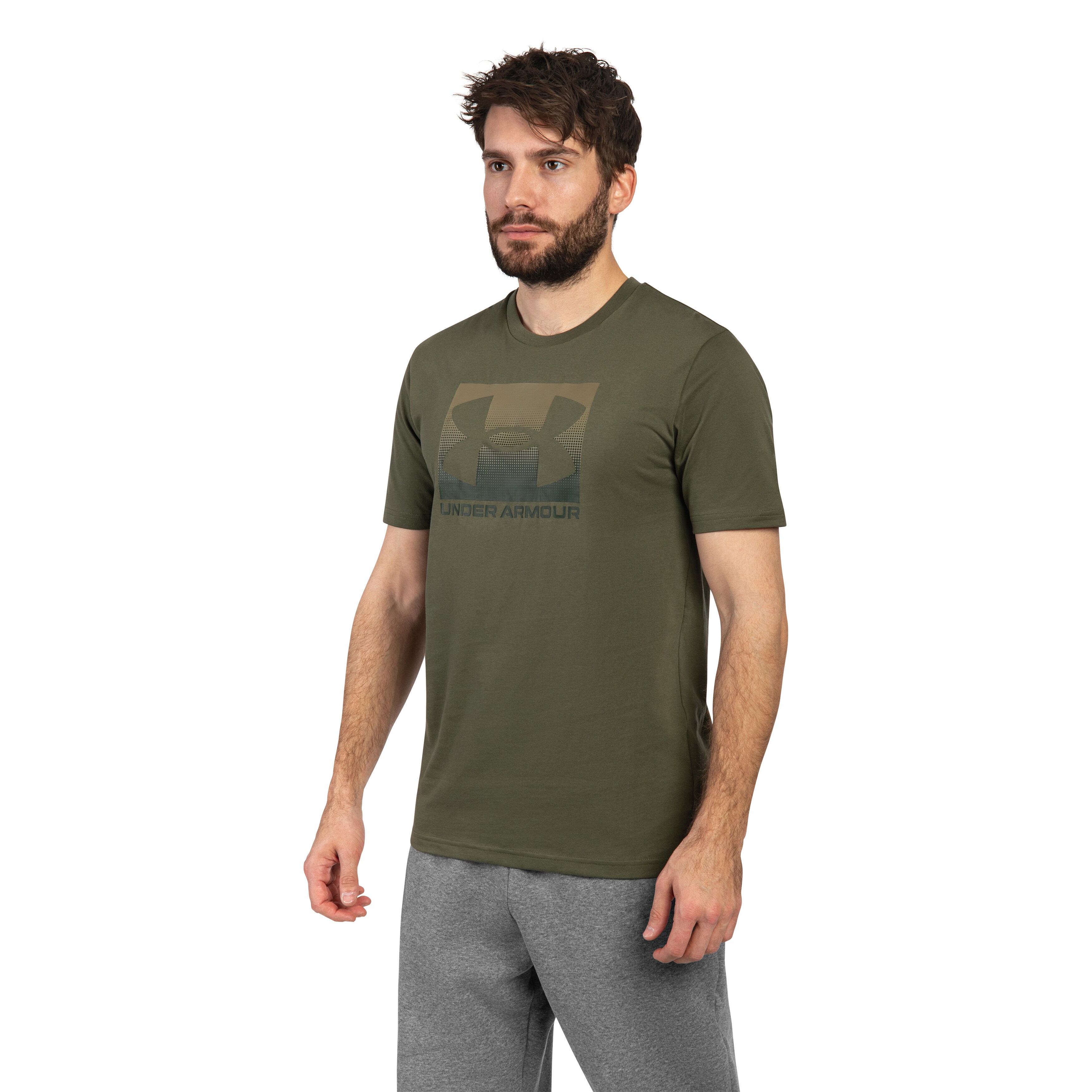 Tričko Under Armour UA Boxed Sports – Marine OD Green/Bayou