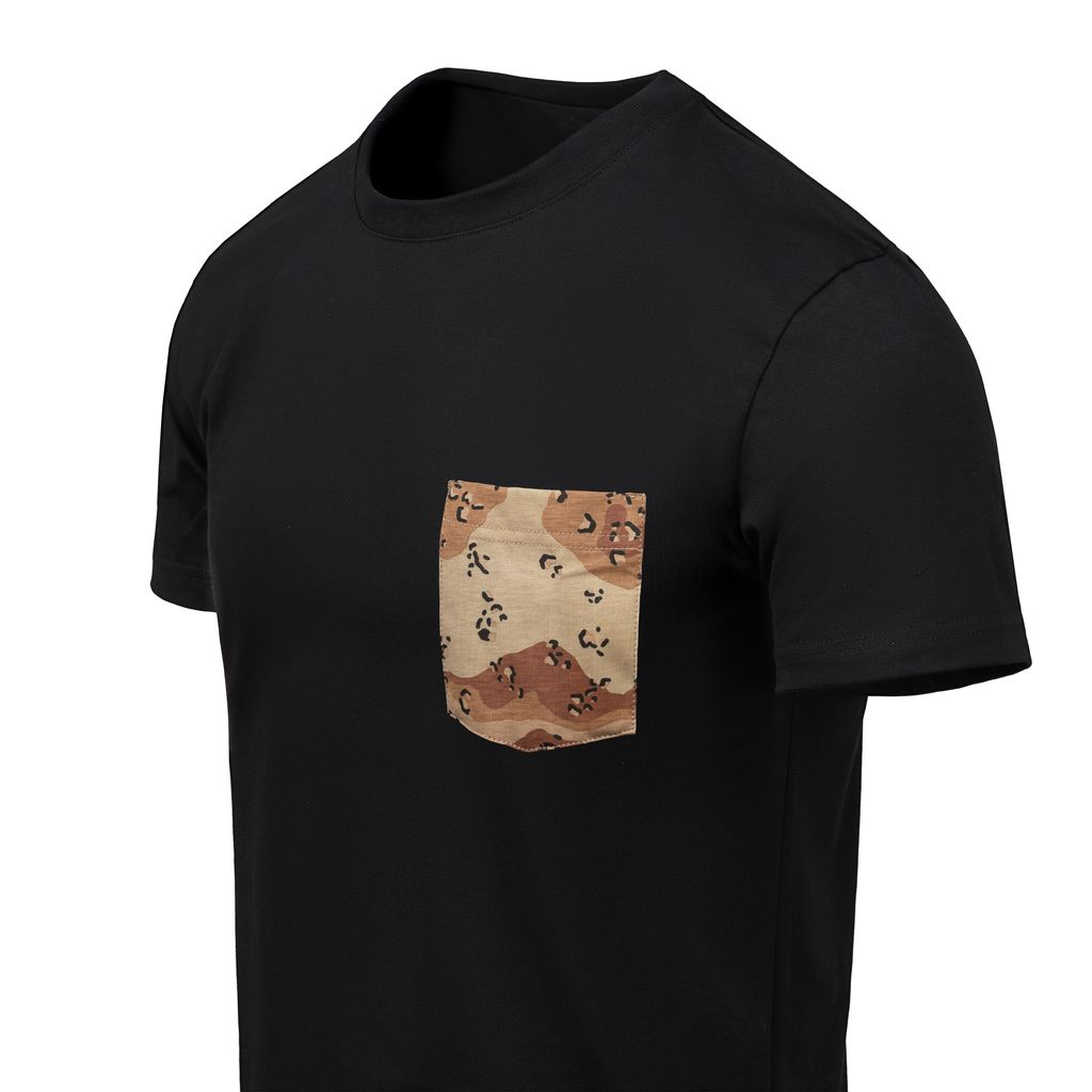 Tričko T-Shirt Helikon-Tex – Black/6 Color Desert Pocket