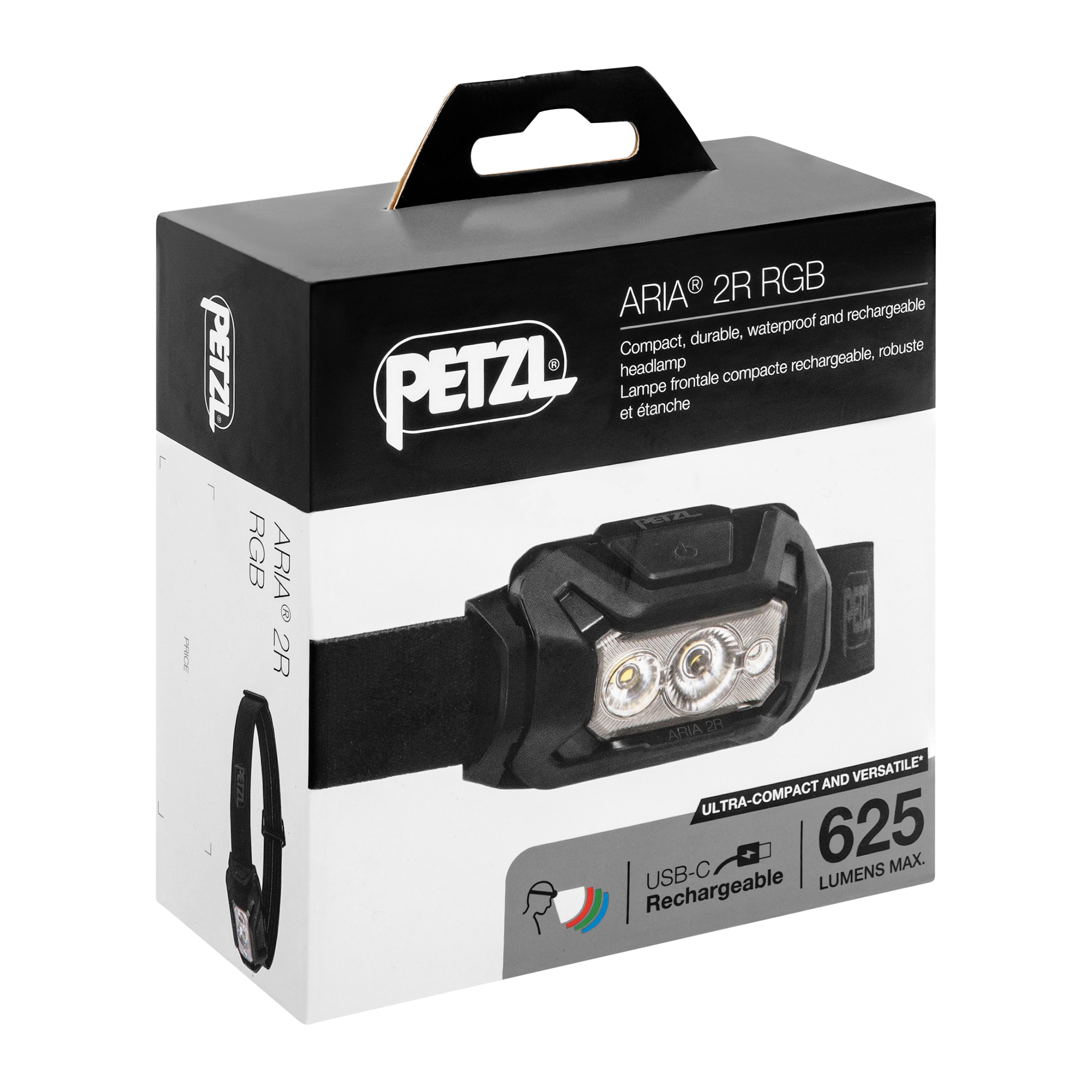Čelovka Petzl Aria 2R RGB Black – 625 lumenů