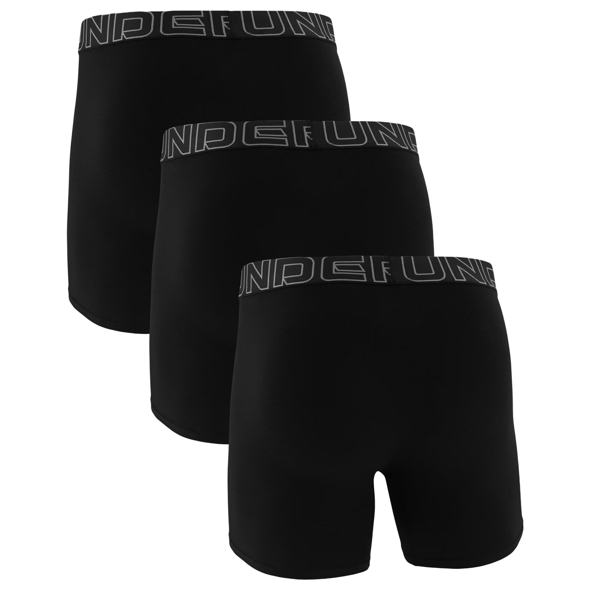 Boxerky Under Armour Performance Cotton Boxerjock Black/Steel – 3 páry