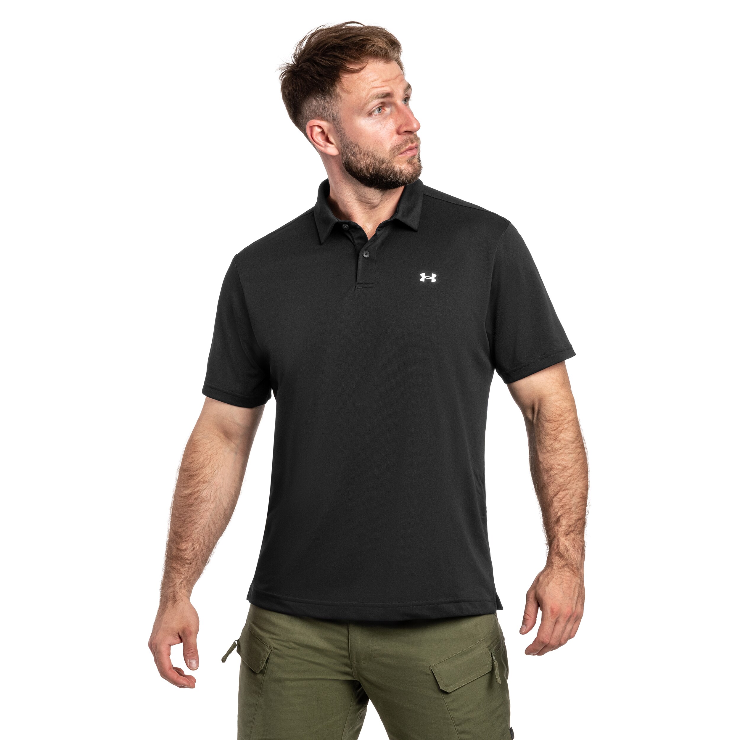 Termoaktivní polo tričko Under Armour Tee To Green Pique - Black/White