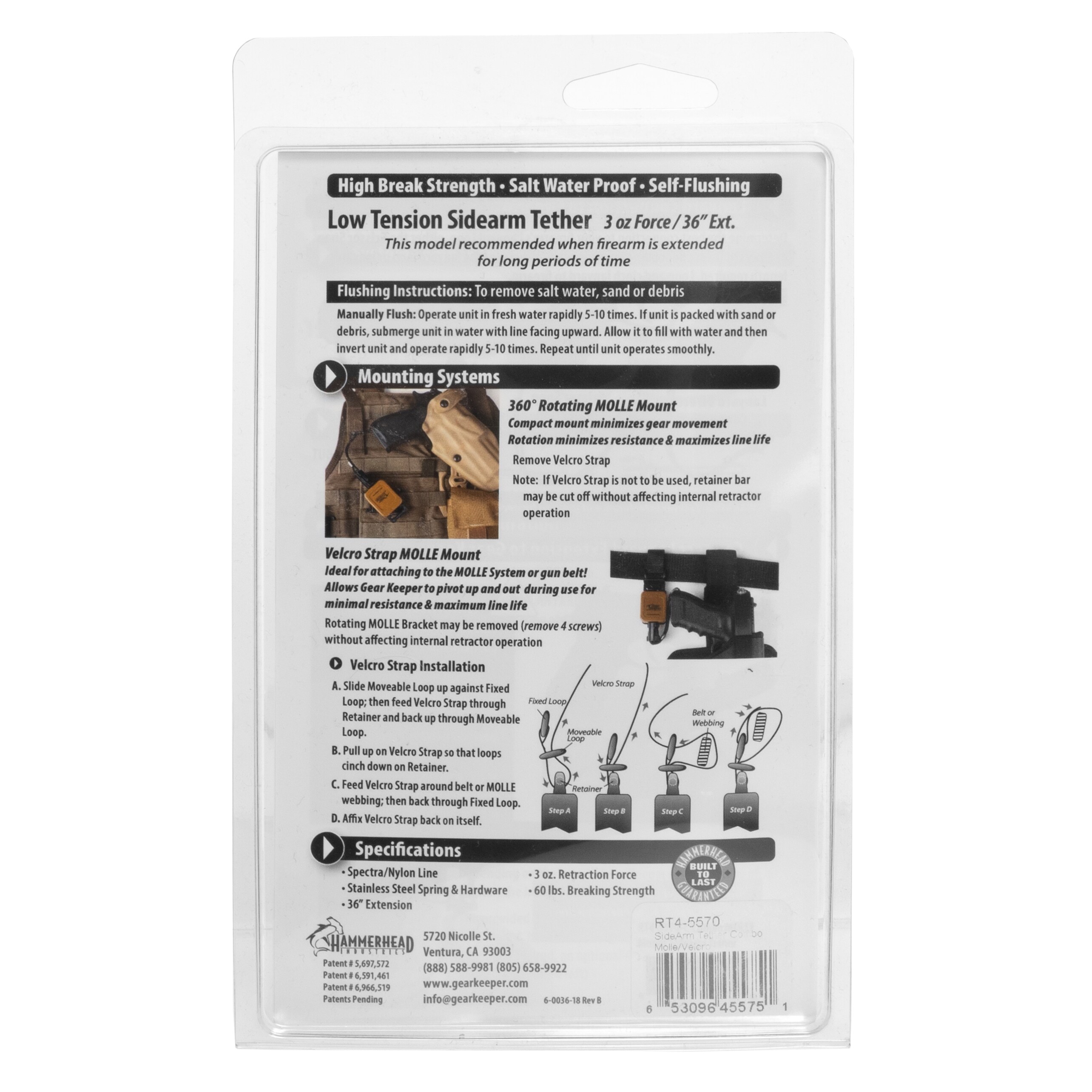 Taktické vodítko Gear Keeper Combo MOLLE Mount Q/C II 85 gr retraktor