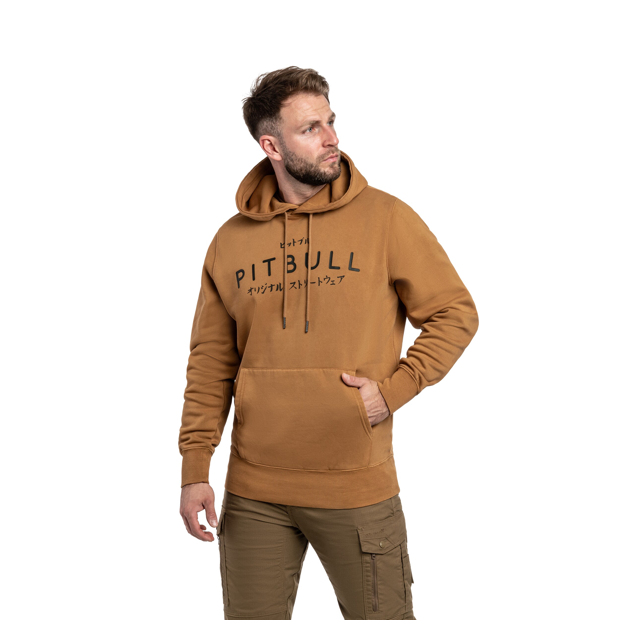 Mikina Pitbull Washed MT Fuji Hooded – žlutá