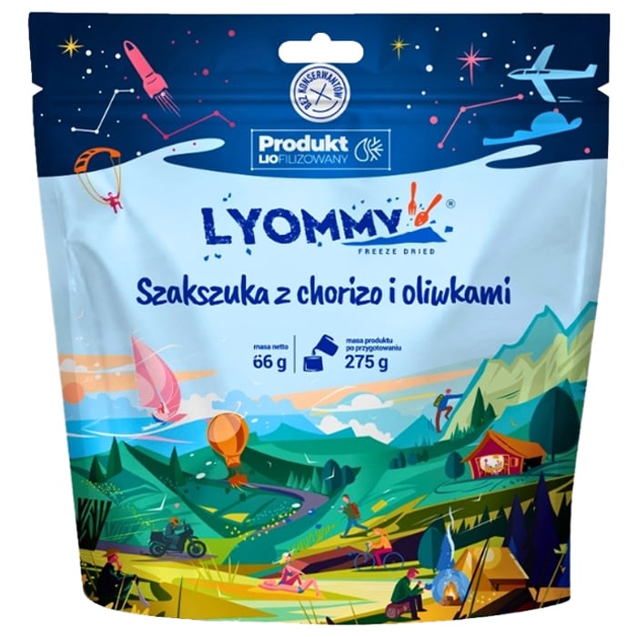 Liofilizované jídlo Lyommy Shakshuka s chorizem a olivami 66 g/351 kcal