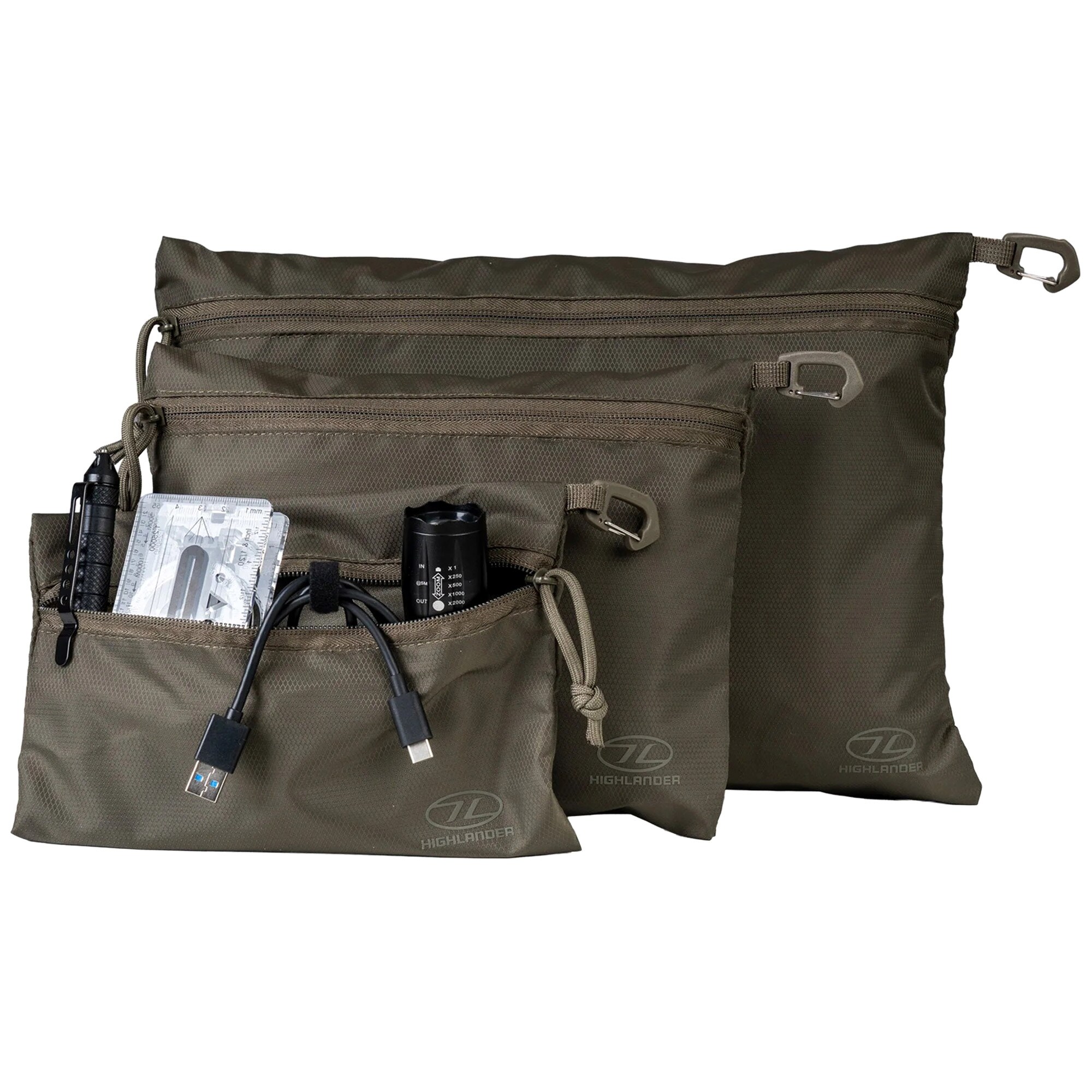 Organizér Highlander Forces Neat Freak Bag Set Ranger Green - 3 ks