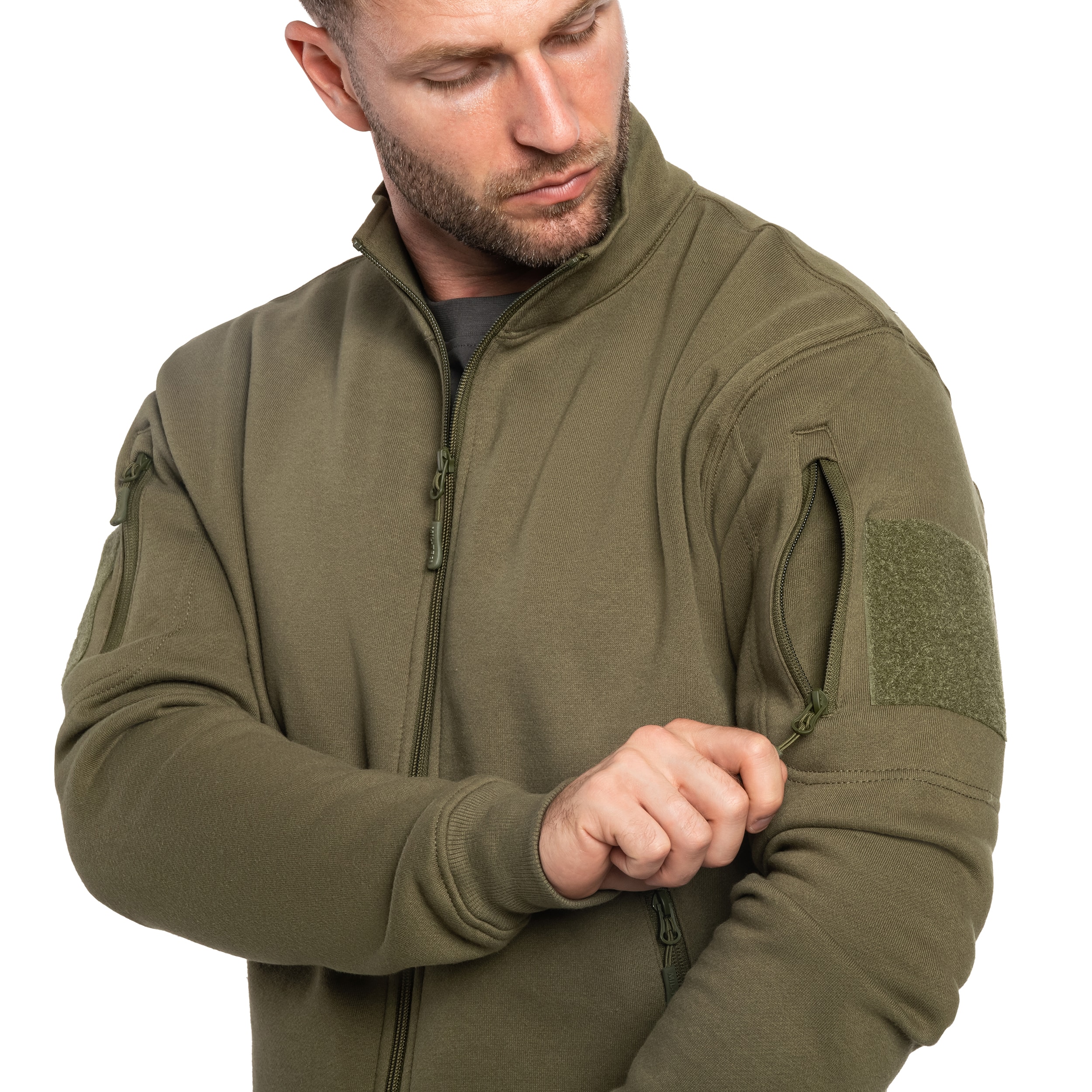 Mikina Mil-Tec Tactical Sweatjacket – Ranger Green