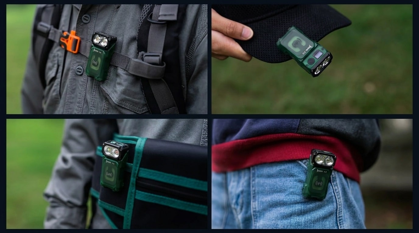 Svítilna Wuben X3 Pro Green + hliníková nabíjecí krabička - 700 lumenů