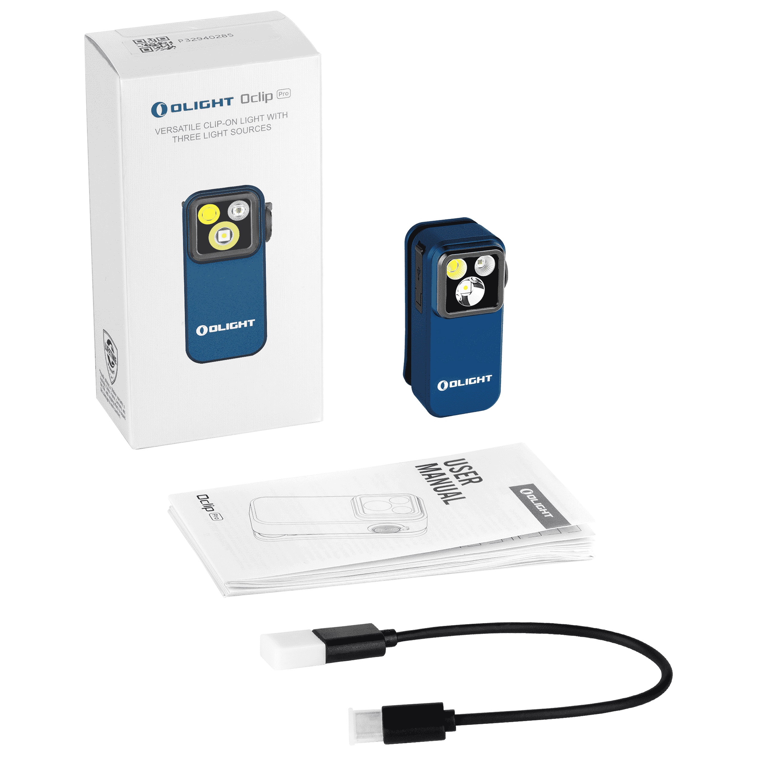 Akumulátorová svítilna Olight Oclip Pro Midnight Blue - 500 lumenů