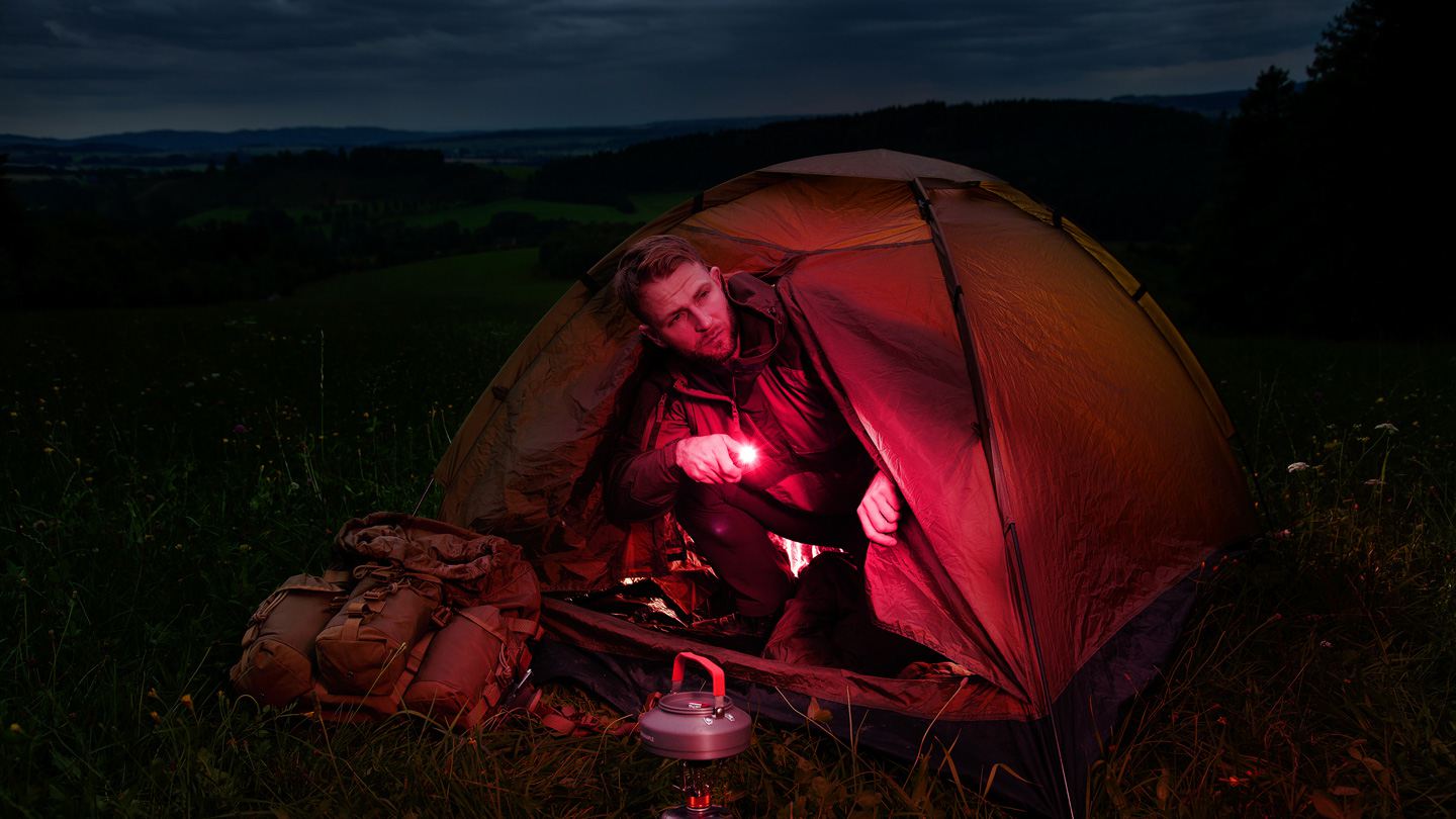 Svítilna Olight ArkPro Lite Cool White Orange - 1200 lumenů