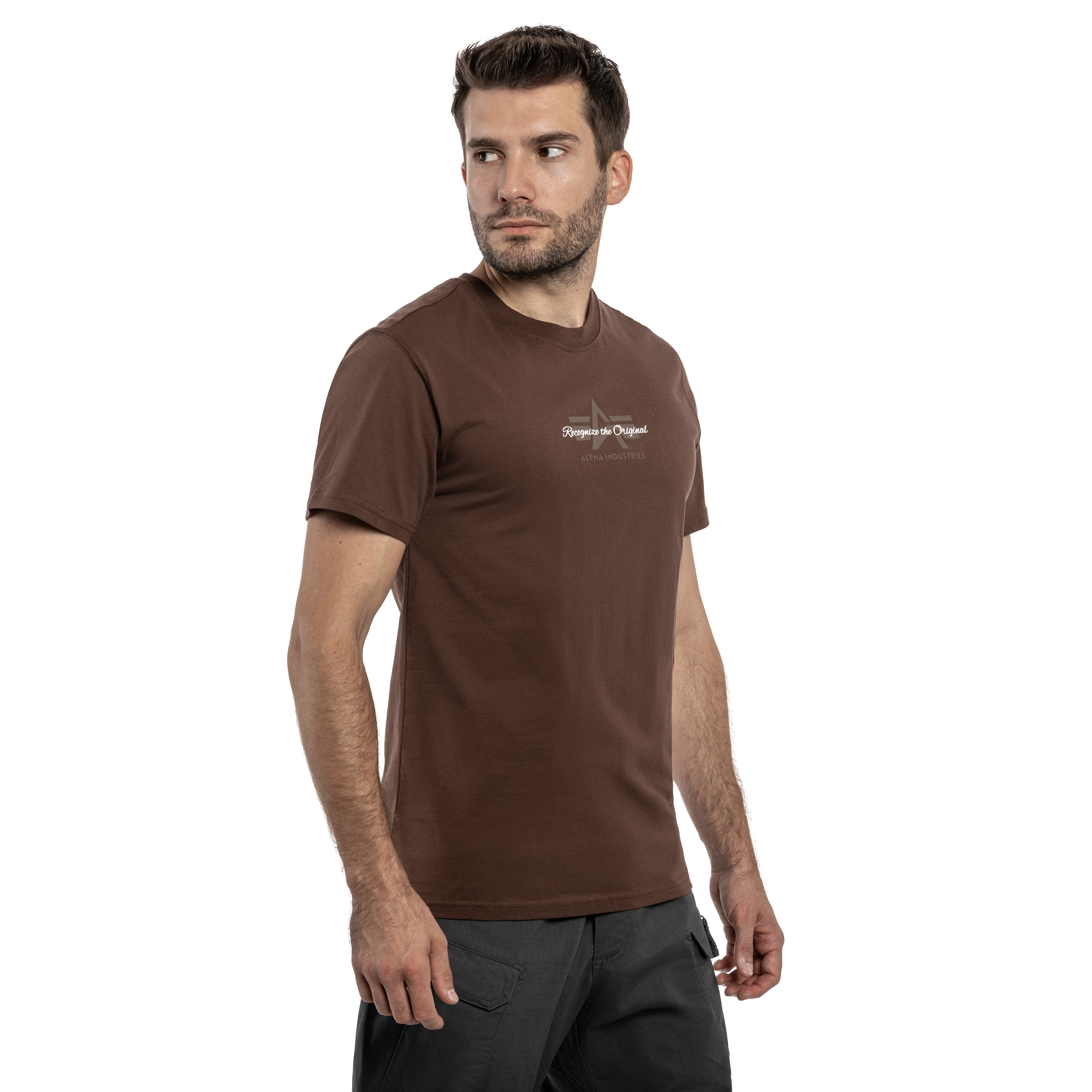 Tričko Alpha Industries Foam Middle Logo - Powder Brown