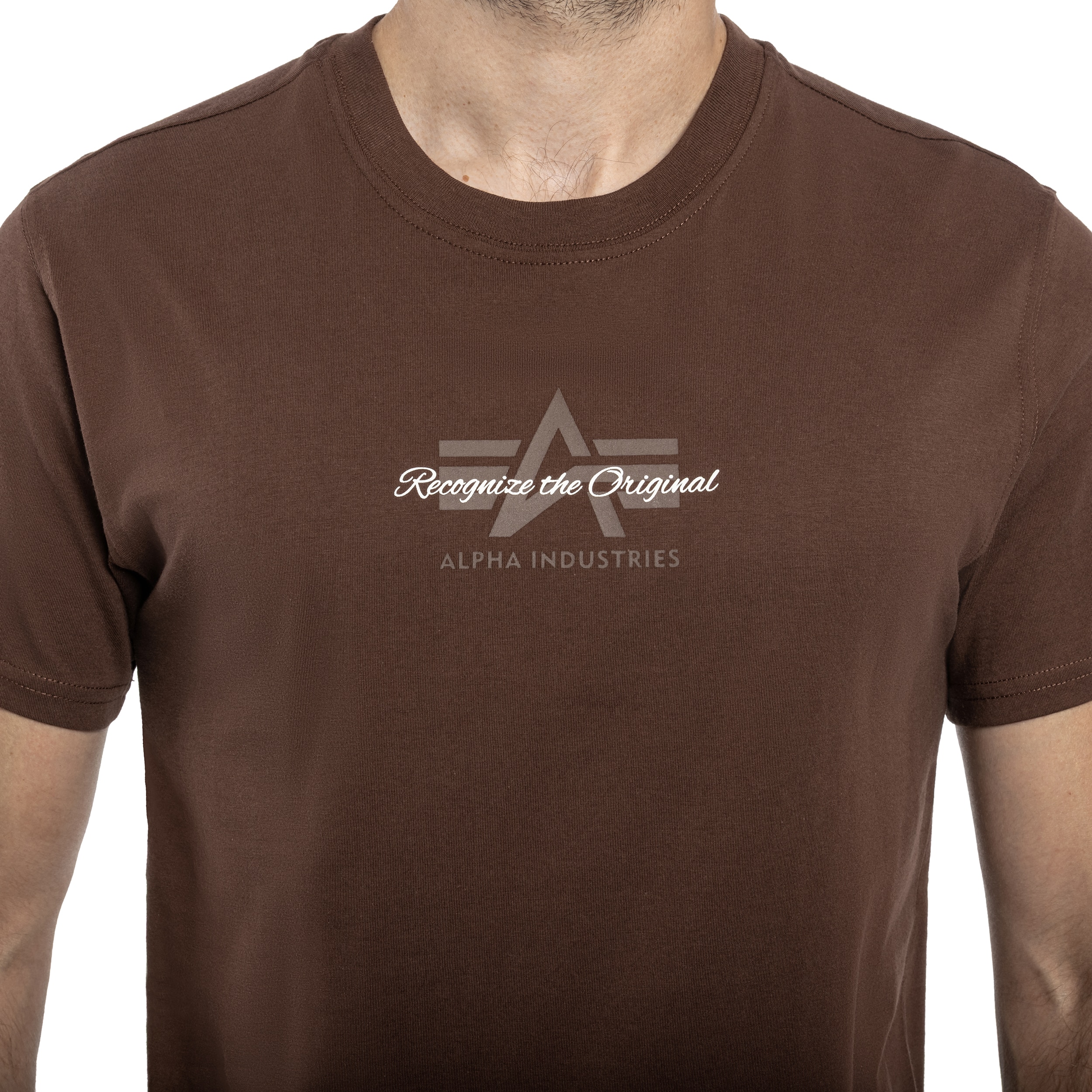 Tričko Alpha Industries Foam Middle Logo - Powder Brown