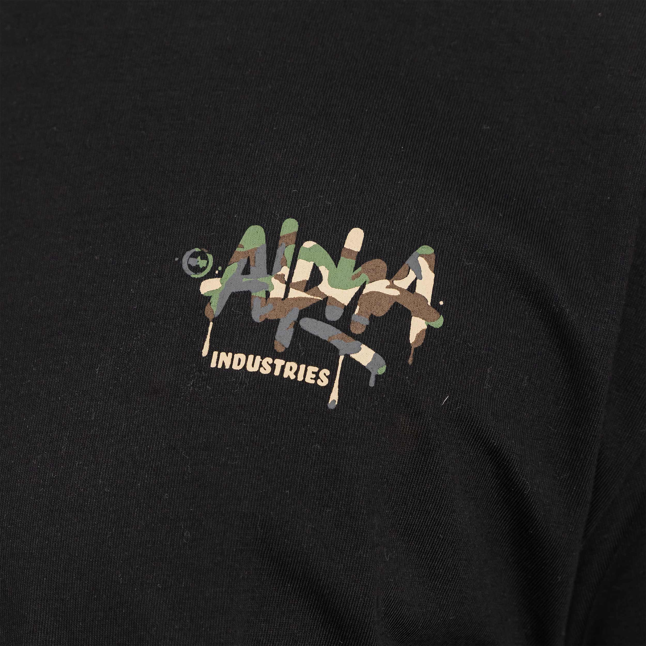 Tričko Alpha Industries Signature Camo - Black