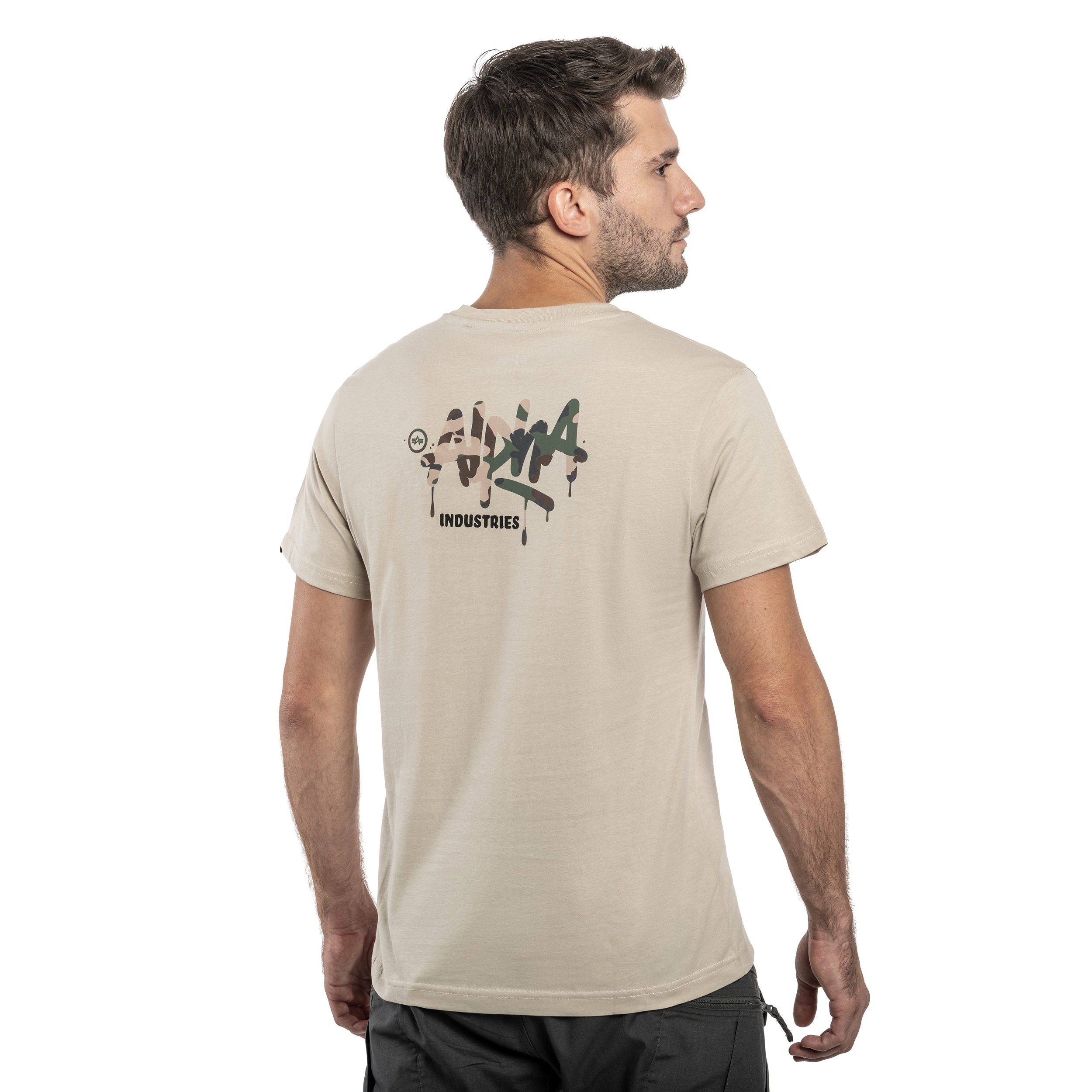 Tričko Alpha Industries Signature Camo - Organic Beige