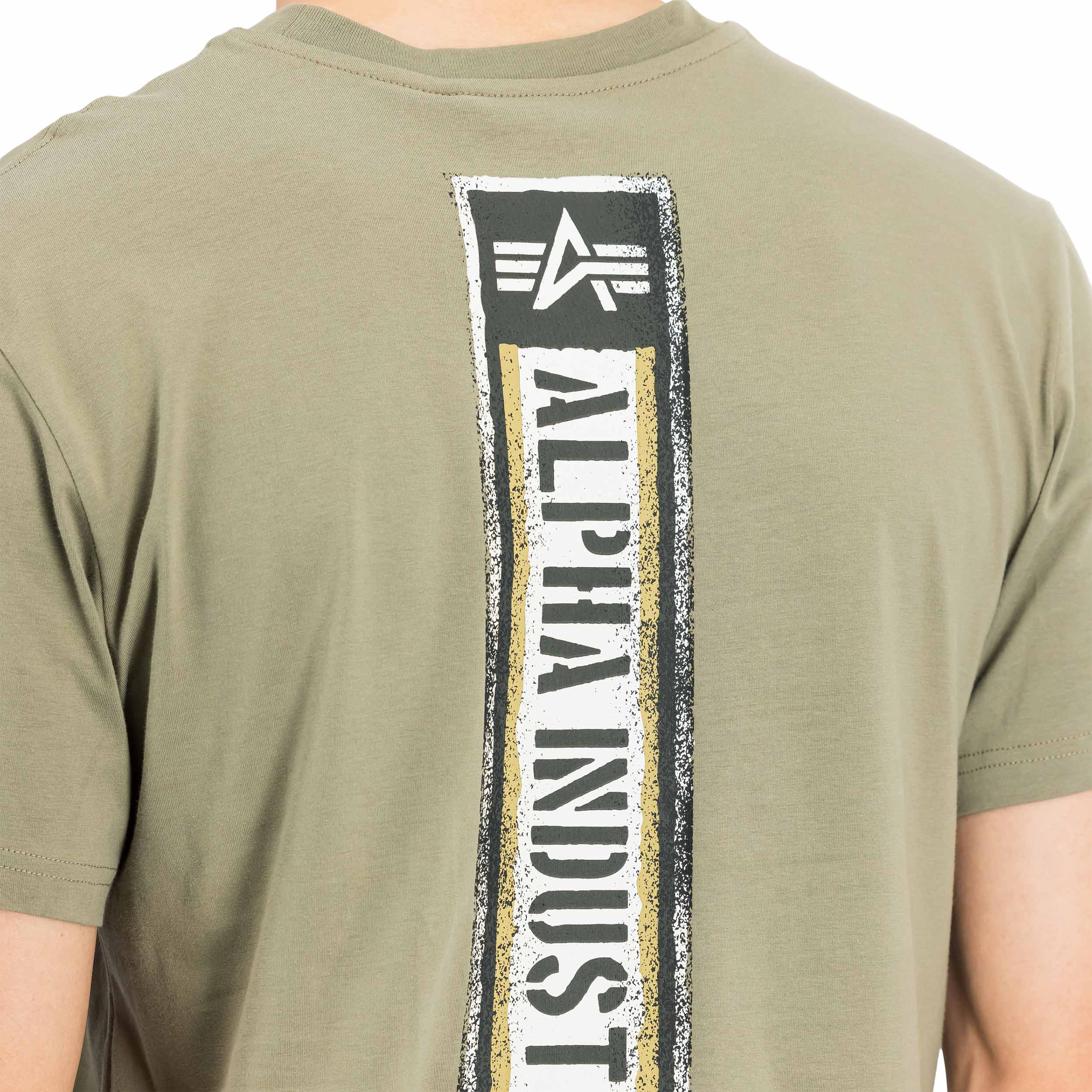 Tričko Alpha Backprint Vintage Panel - Olive