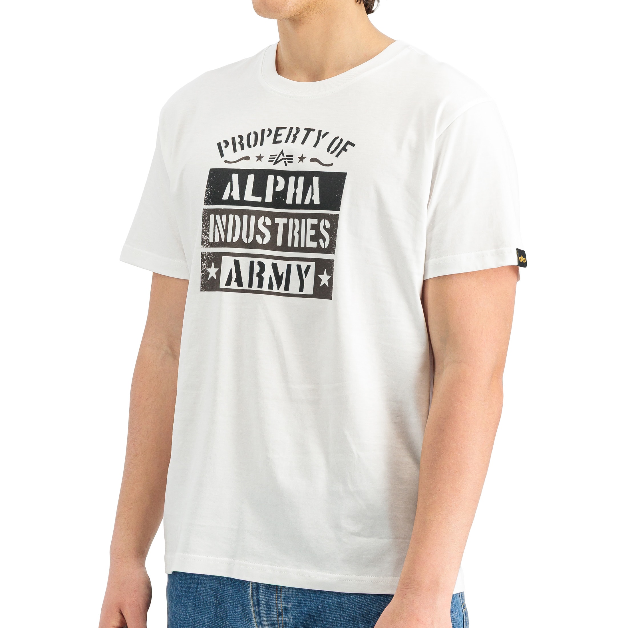 Tričko Alpha Industries Army Property – White