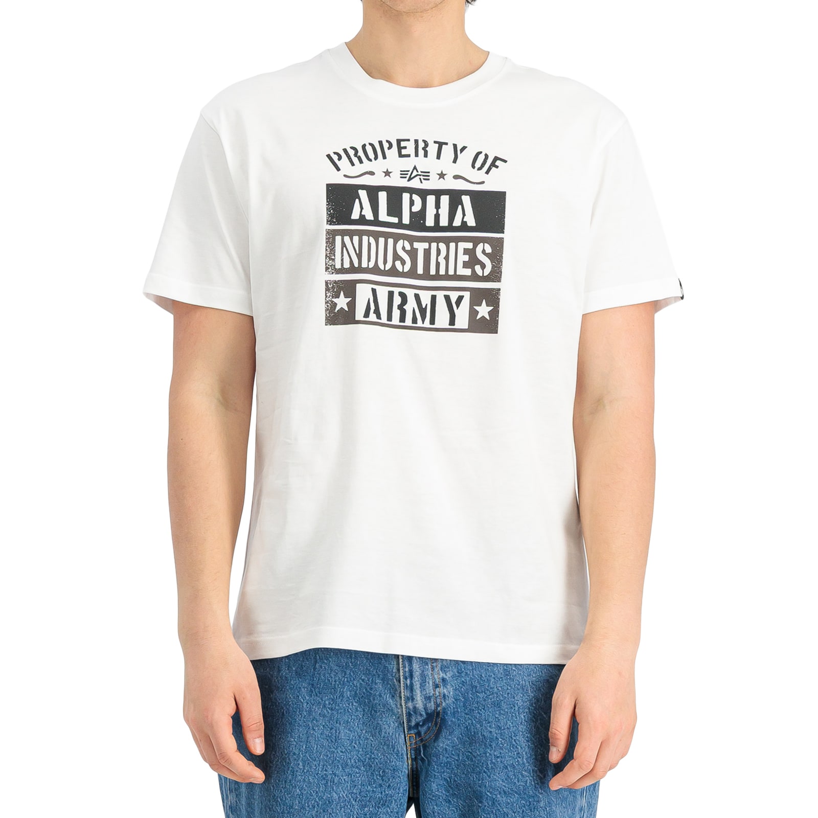 Tričko Alpha Industries Army Property – White