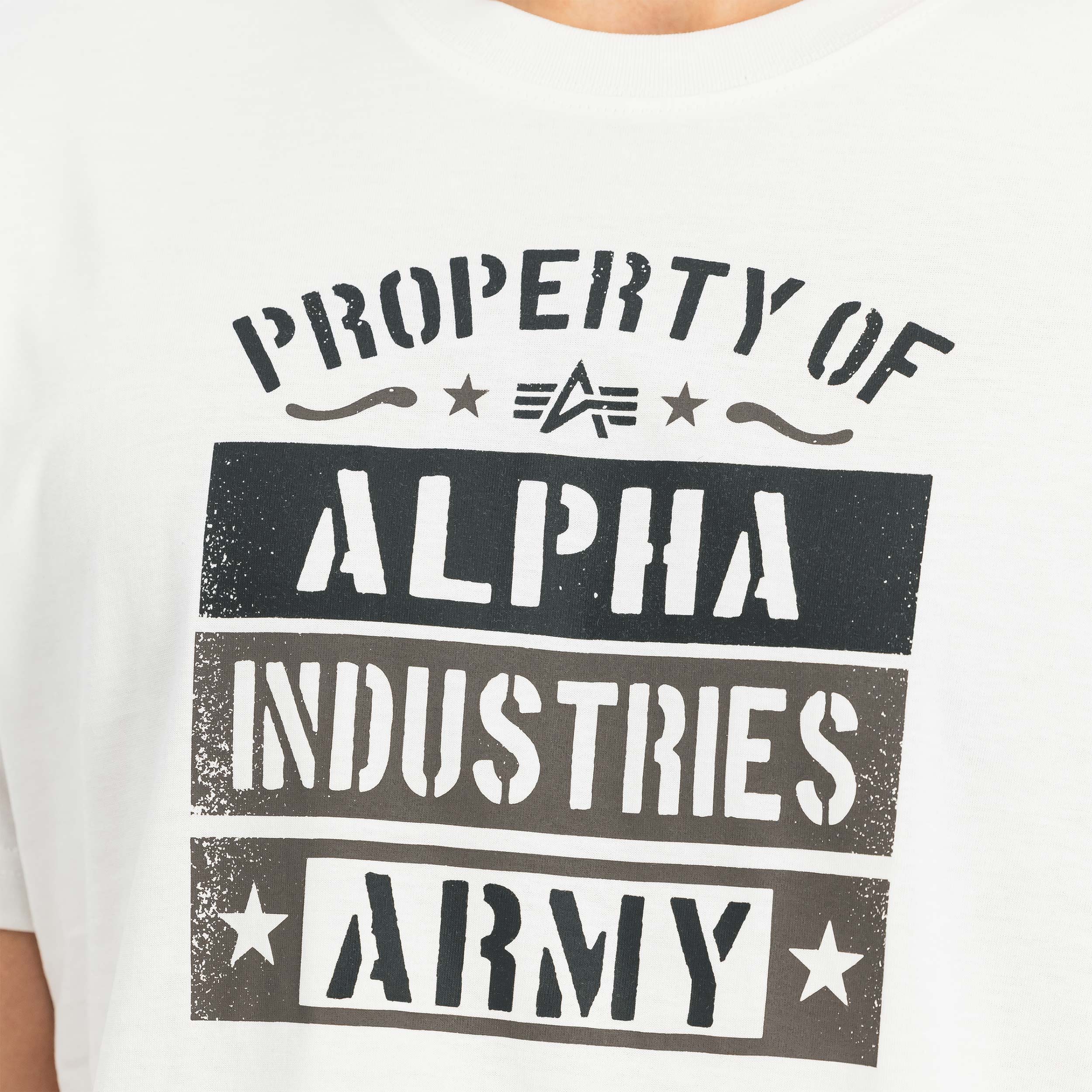 Tričko Alpha Industries Army Property – White