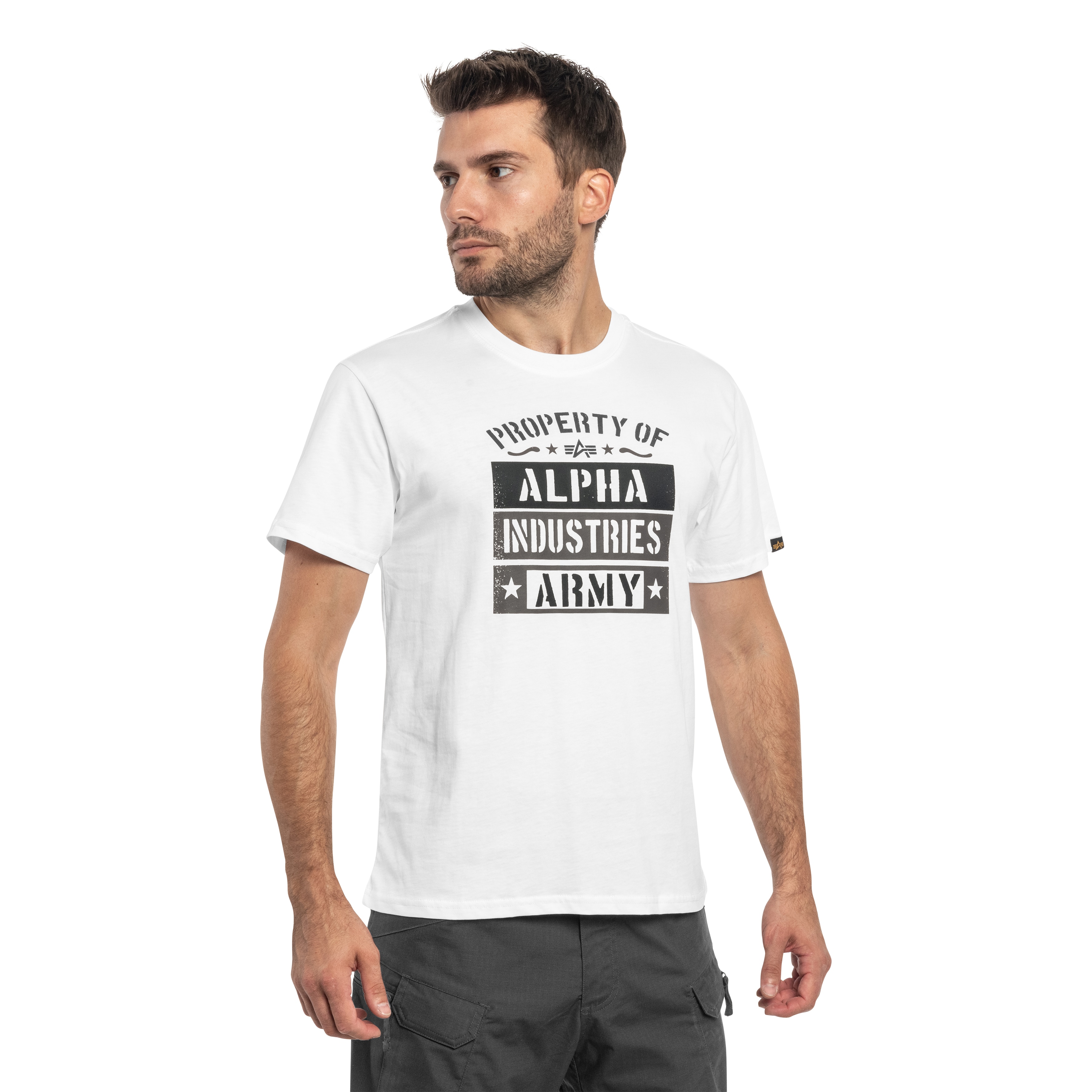 Tričko Alpha Industries Army Property – White