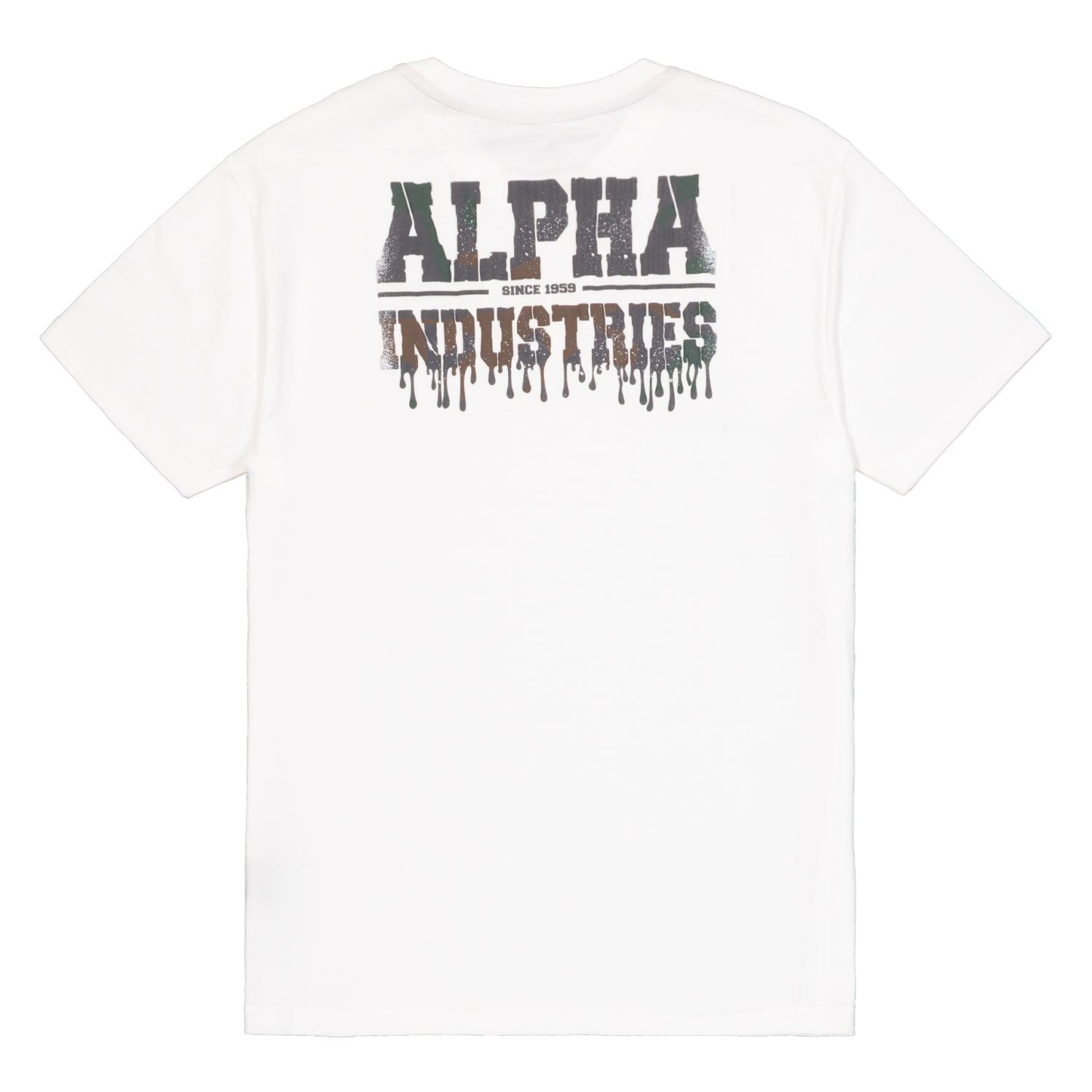 Tričko Alpha Dripping Camo Backprint - White