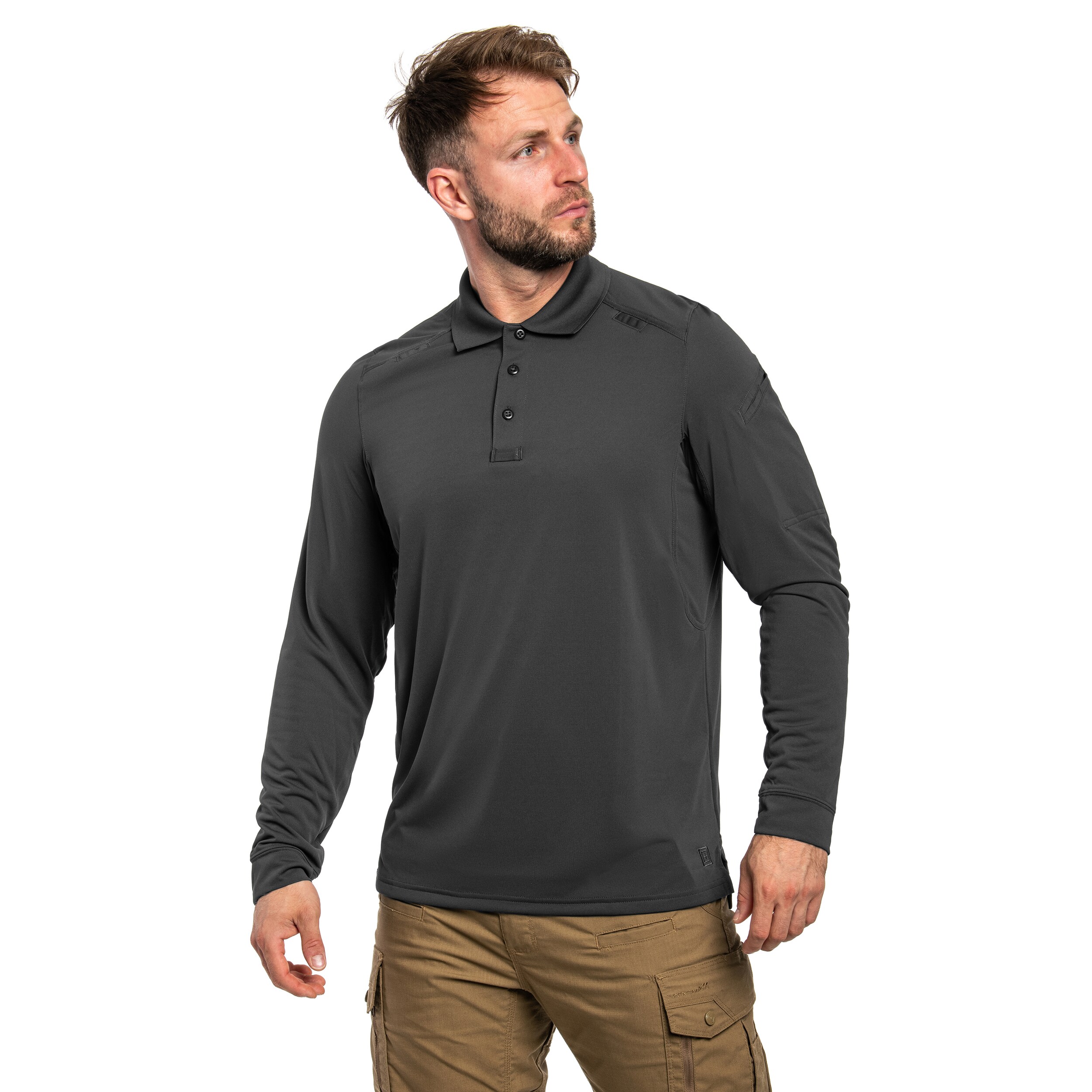 Polo tričko 5.11 Helios Long Sleeve - Charcoal