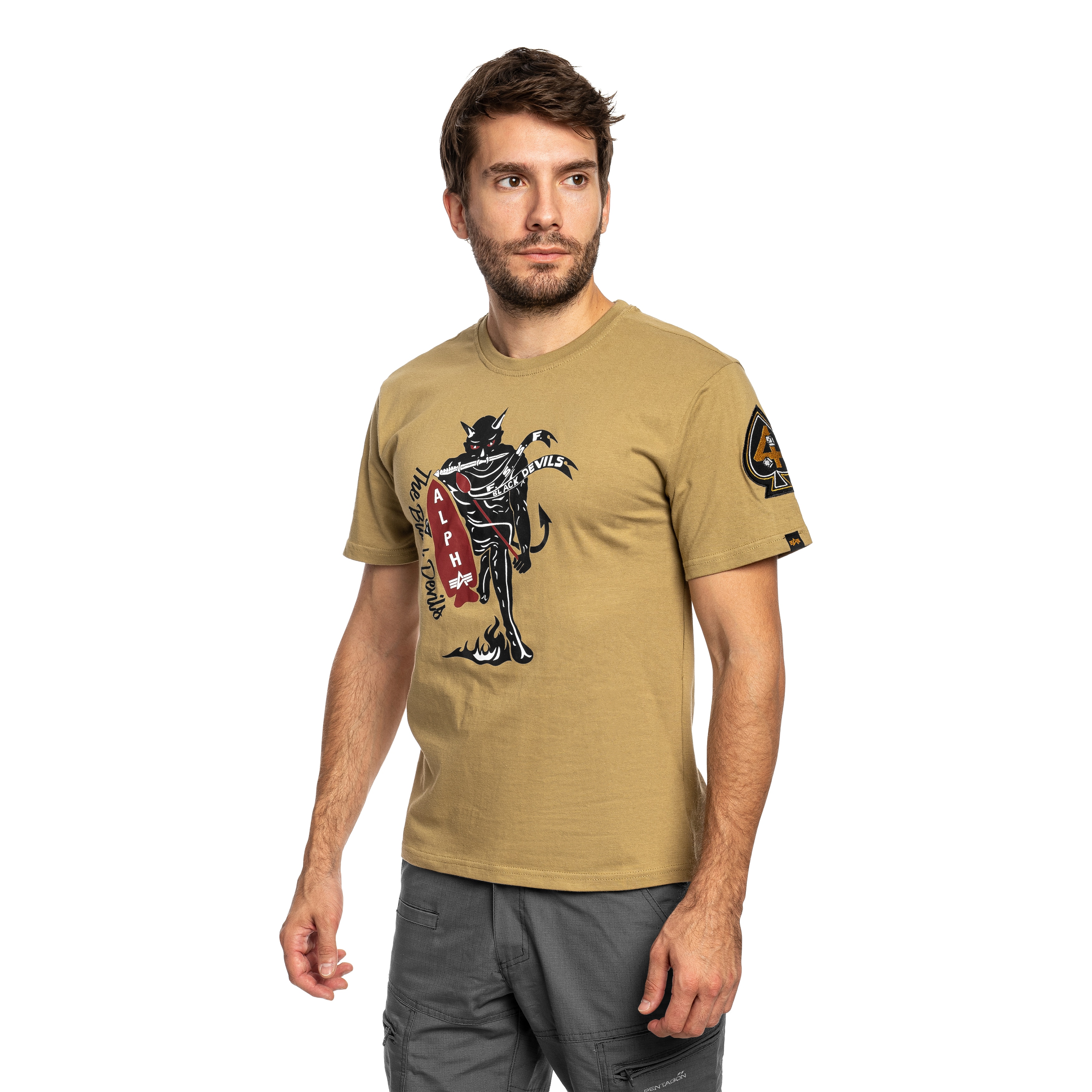 Tričko Alpha Industries Black Devils - Light Olive