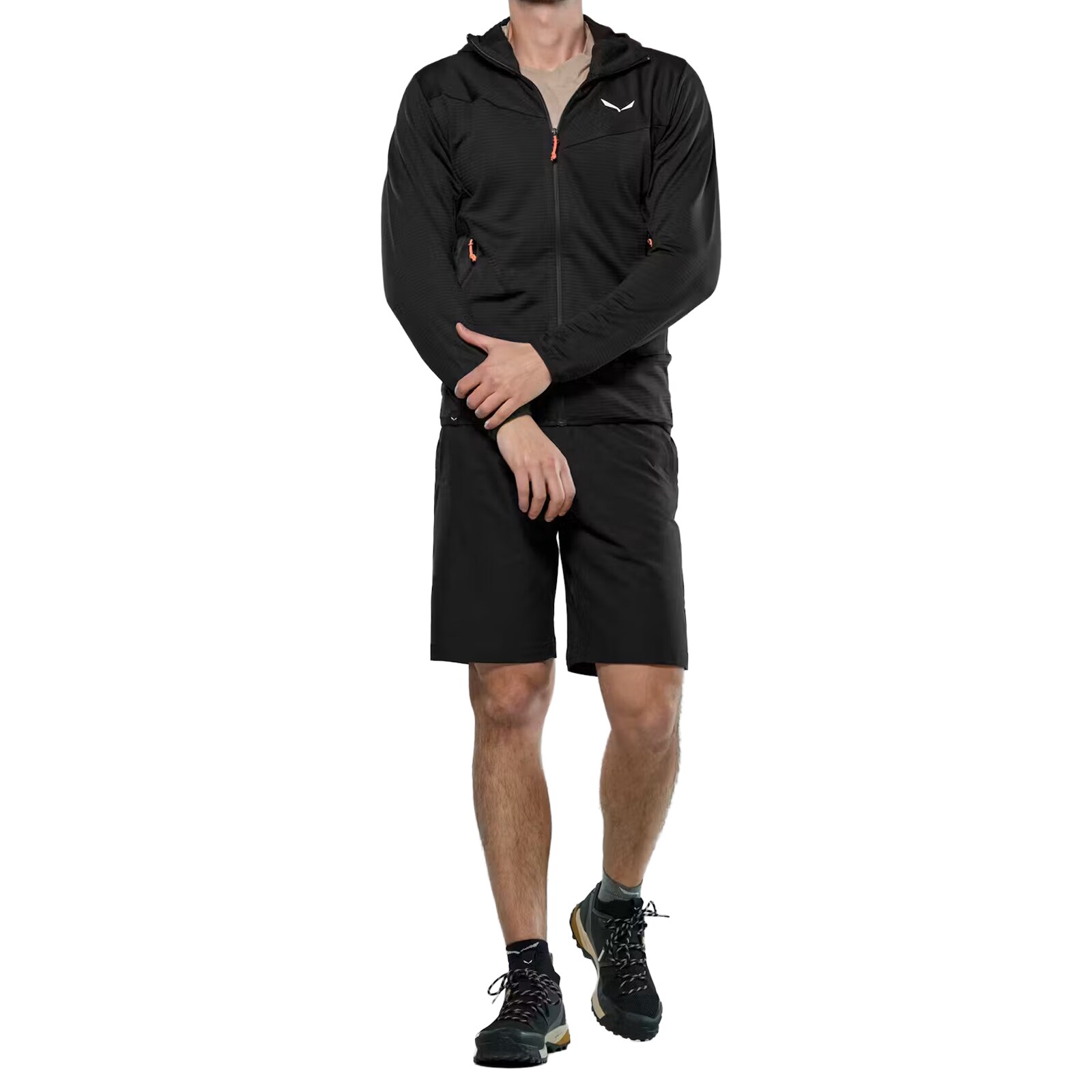 Fleecová mikina s kapucí Salewa Puez Altavia Polarlite Hooded - Black Out