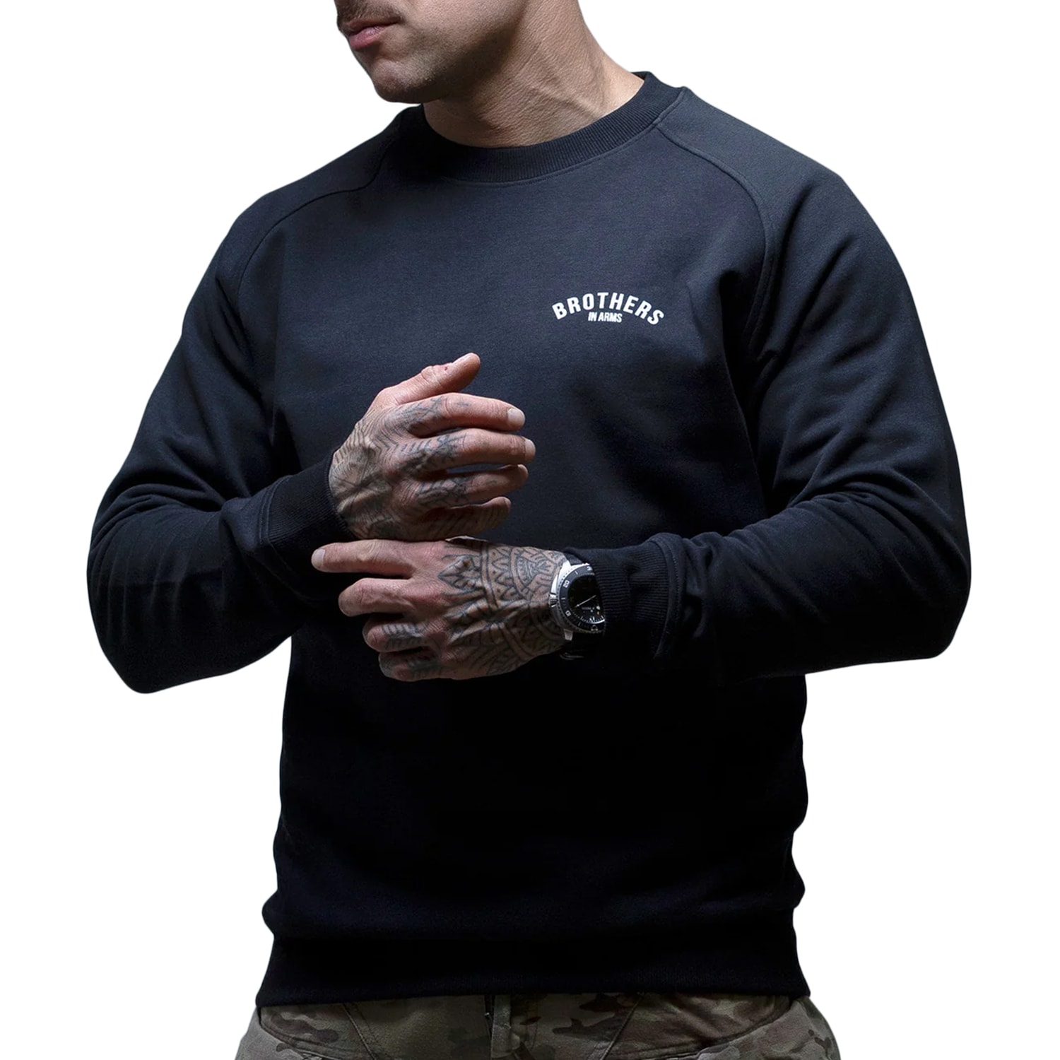 Mikina Brothers in Arms Team Crewneck - Black