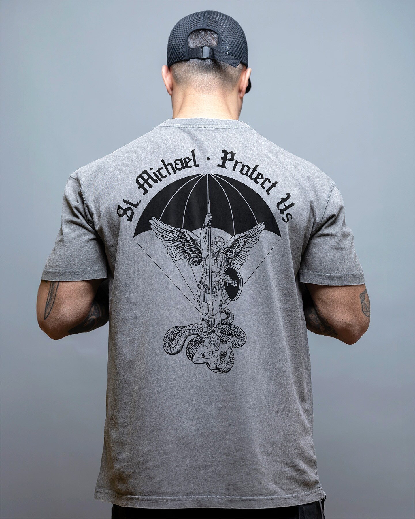 Tričko Brothers In Arms St. Michael Oversized - Grey