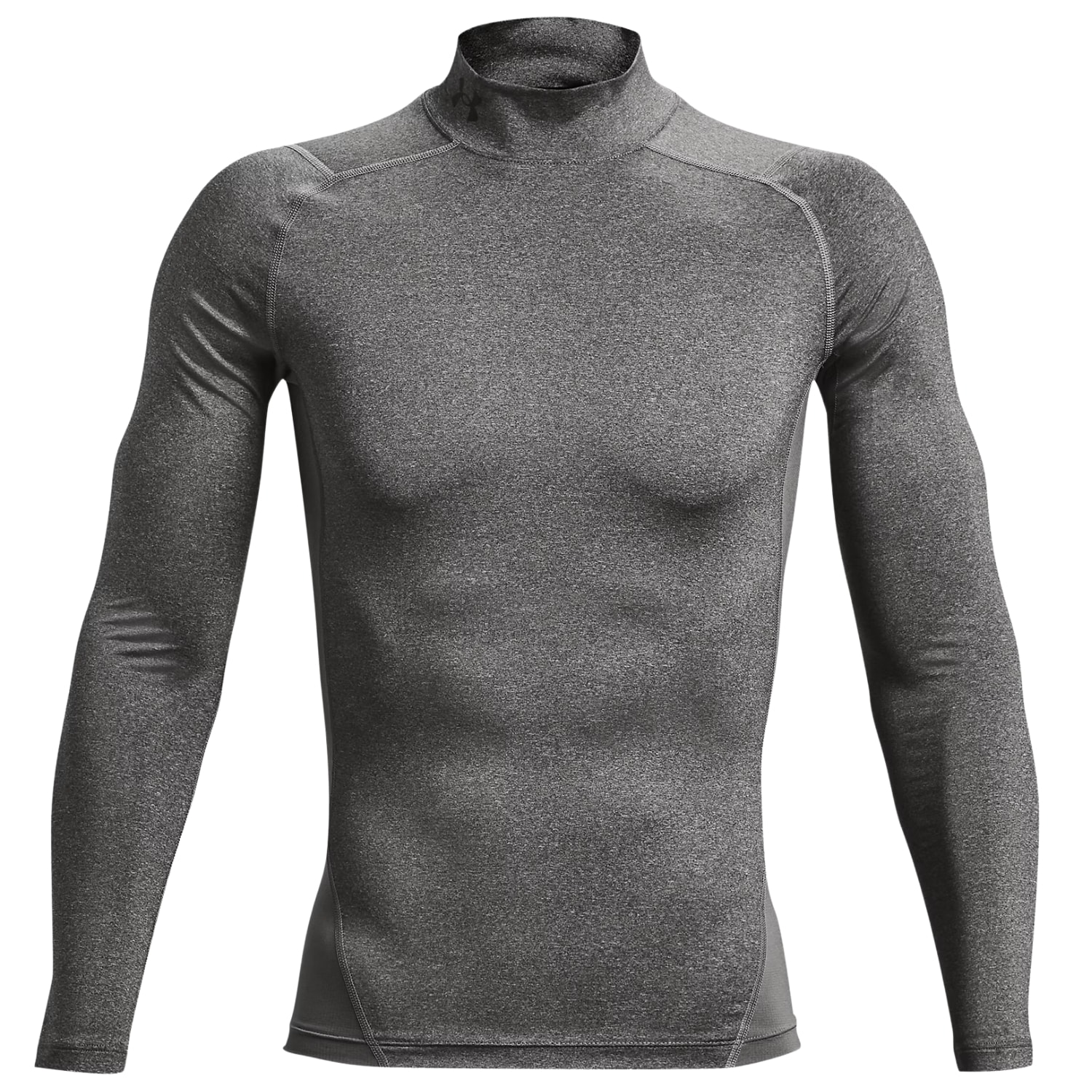 Termo tričko Under Armour HeatGear Compression Mock - Carbon Heather/Black