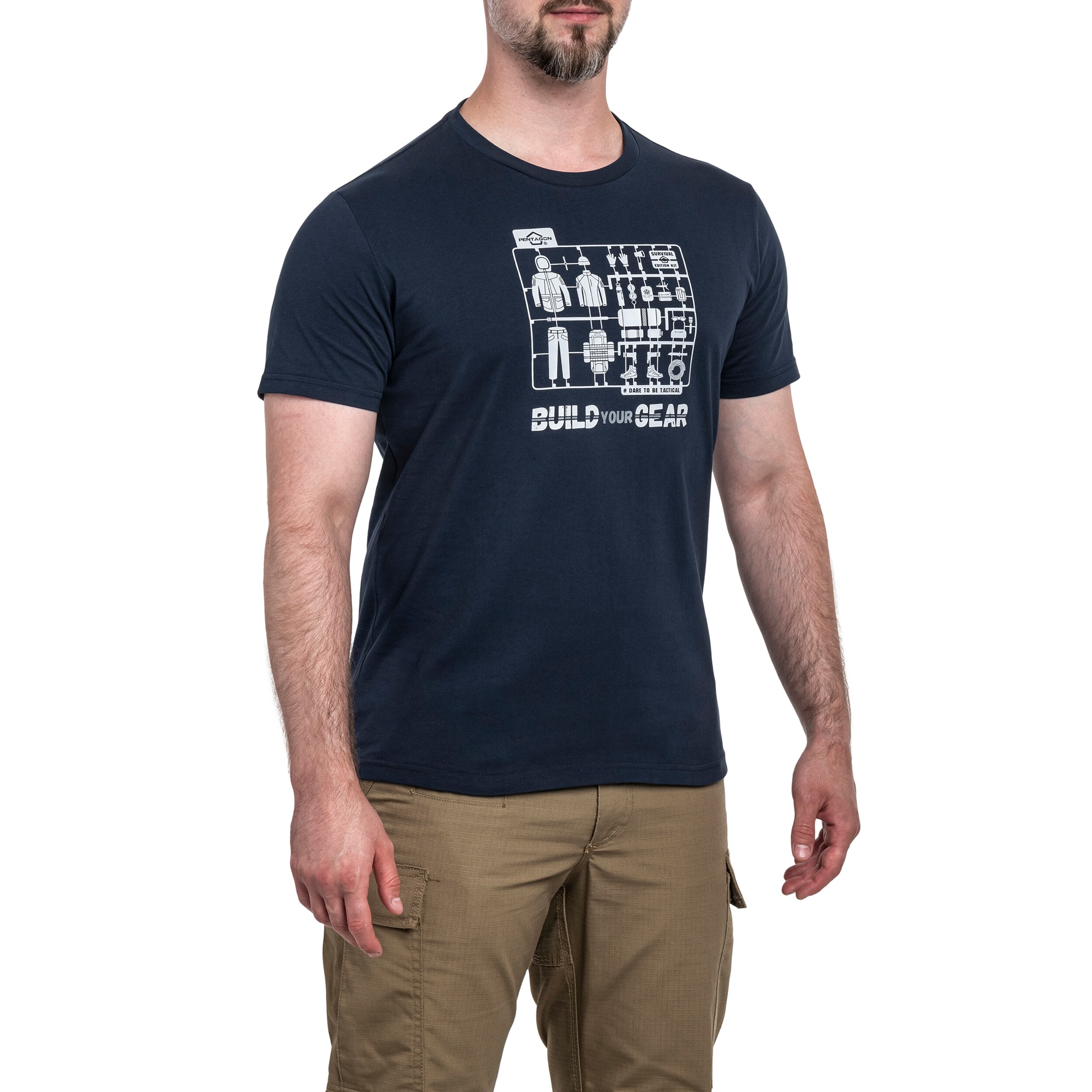 Tričko Pentagon Ageron „Build Your Gear - Build Your Gear“ - Midnight Blue