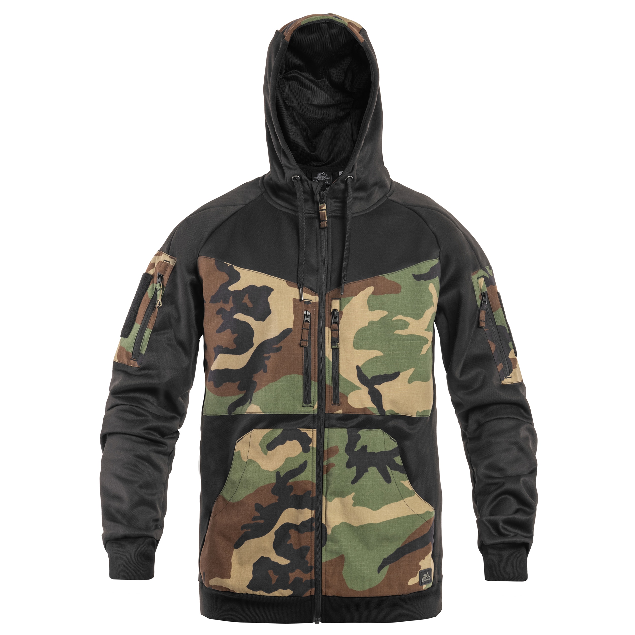 Mikina Helikon-Tex Rogue Hoodie - Black/US Woodland