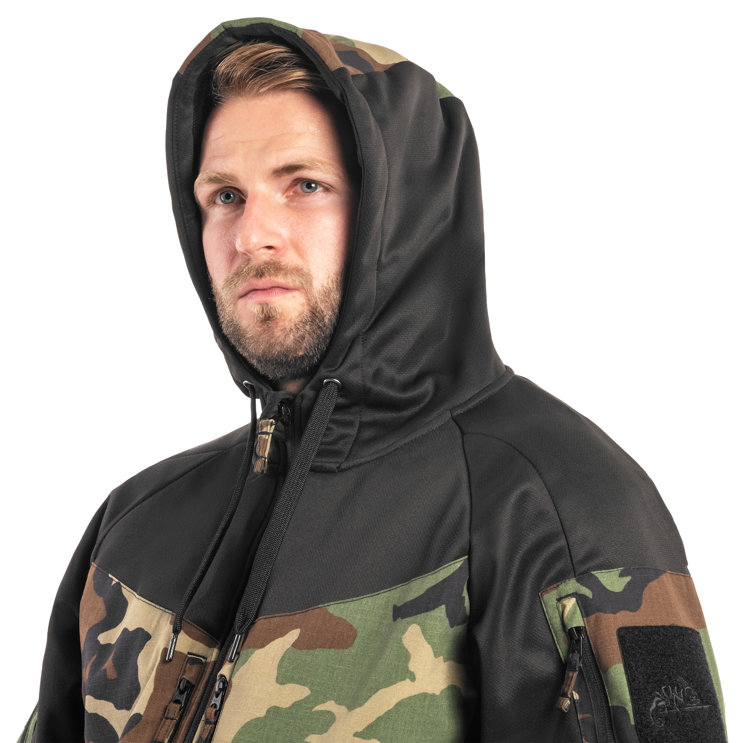 Mikina Helikon-Tex Rogue Hoodie - Black/US Woodland
